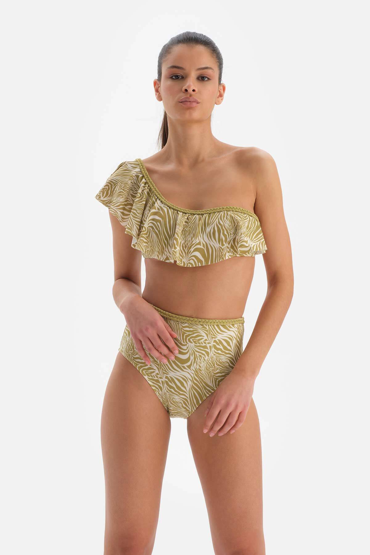 Dagi Fıstık Yeşili Volanlı Bikini Üstü