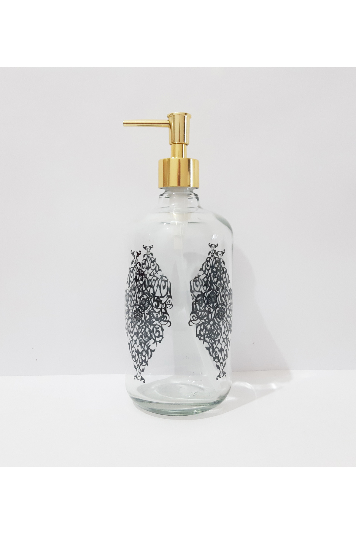 renkli çiçekler-800 ml Glass Liquid Soap Dispenser Patterned Large Size Soap Dispenser 2