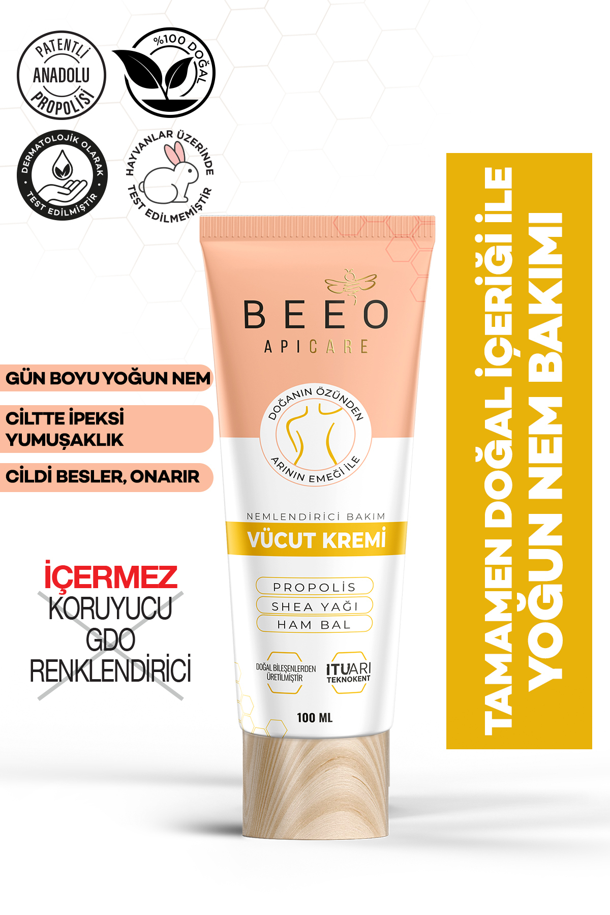 BEE'O Nemlendirici Ballı Organik Vücut Kremi 100 Ml — BEEO152KVBL