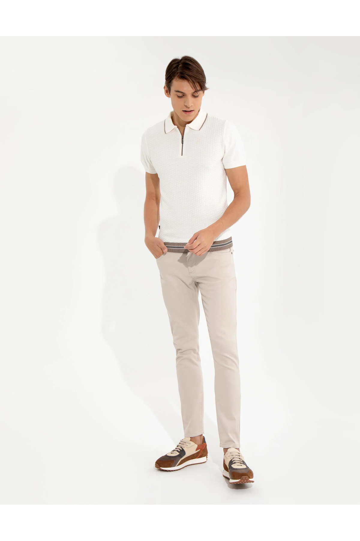 پیر کاردین شلوار ورزشی مردانه پیر کاردین مدل PIERRE CARDIN SLIM FIT 5 POCKET 2254549 FLORINA