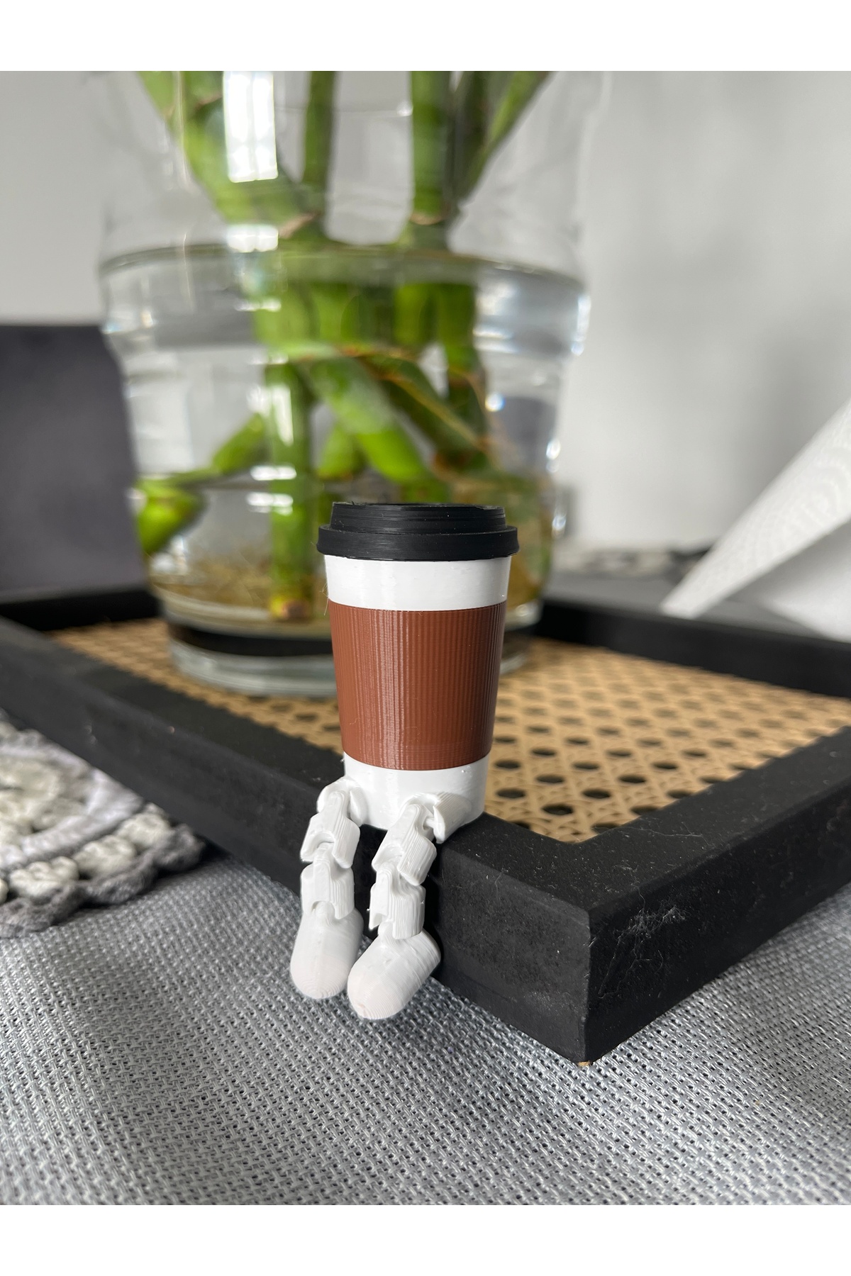 Coffee Corner Decorative Figure Set of 3 - Seated Mug, Cup and Core Trinket