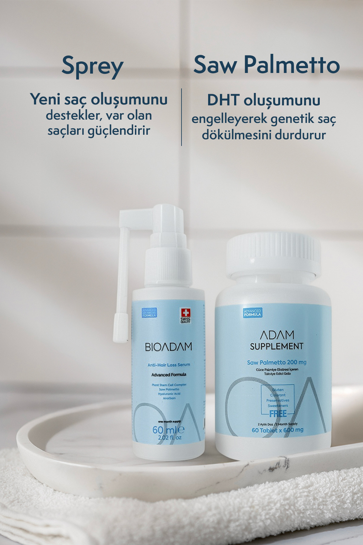 Saw Palmetto Saç Dökülmesine Karşı Vitamin ve Saç Oluşumunu Destekleyen Hyaluronik Asitli Sprey — 13579023