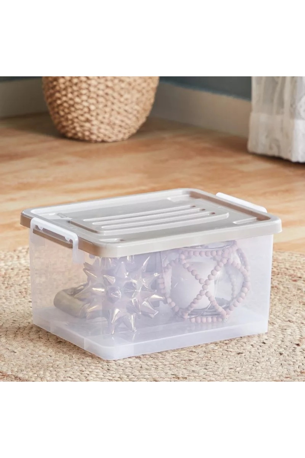 Home Box-Juana Multipurpose Transparent Storage Box with Wheels and Lockable Lid - 15 L 1