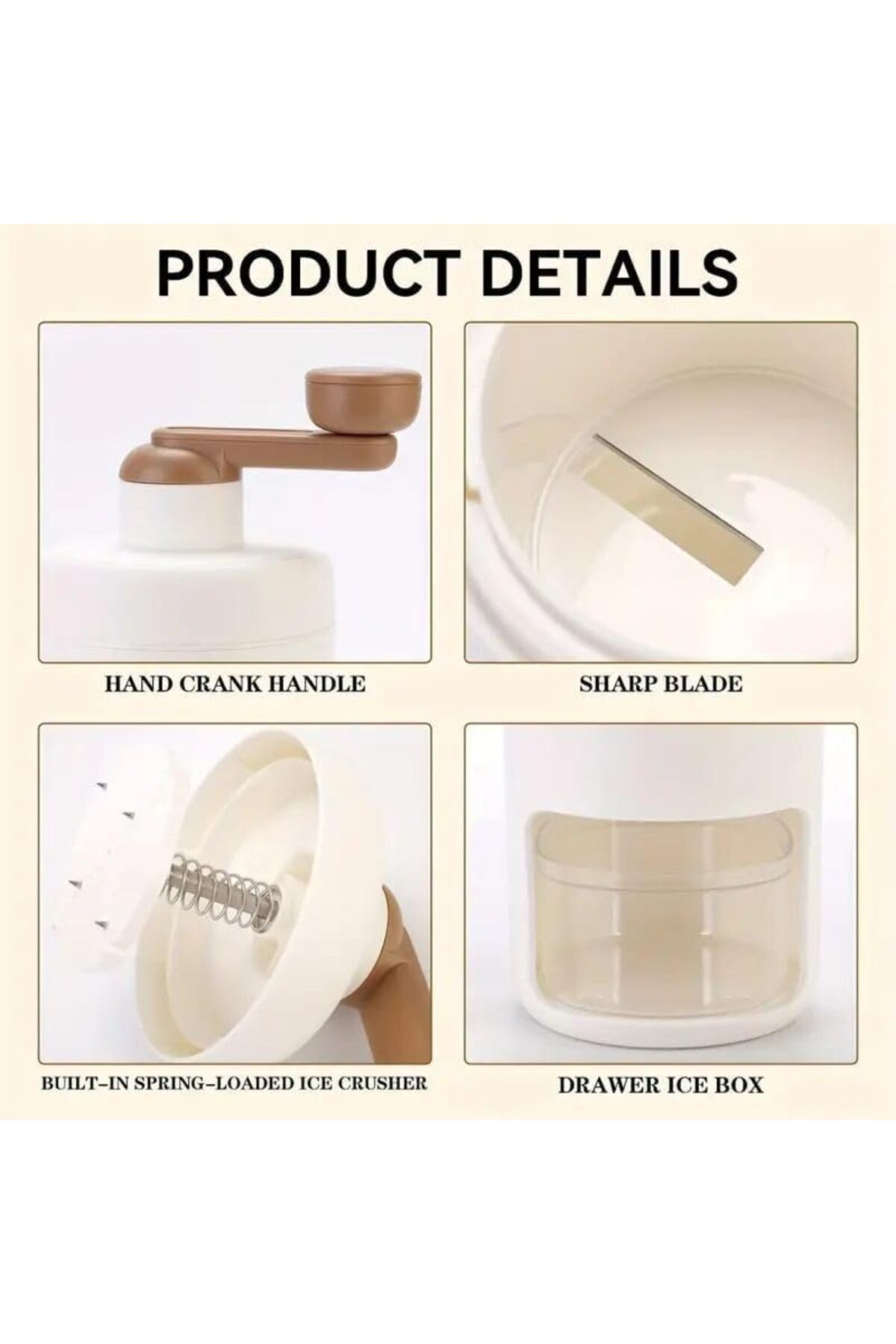 Hope-Incisae Shaved Ice Machine, Snow Cone Machine, Slushy Maker Machine, Manual Ice Crusher Machine 5