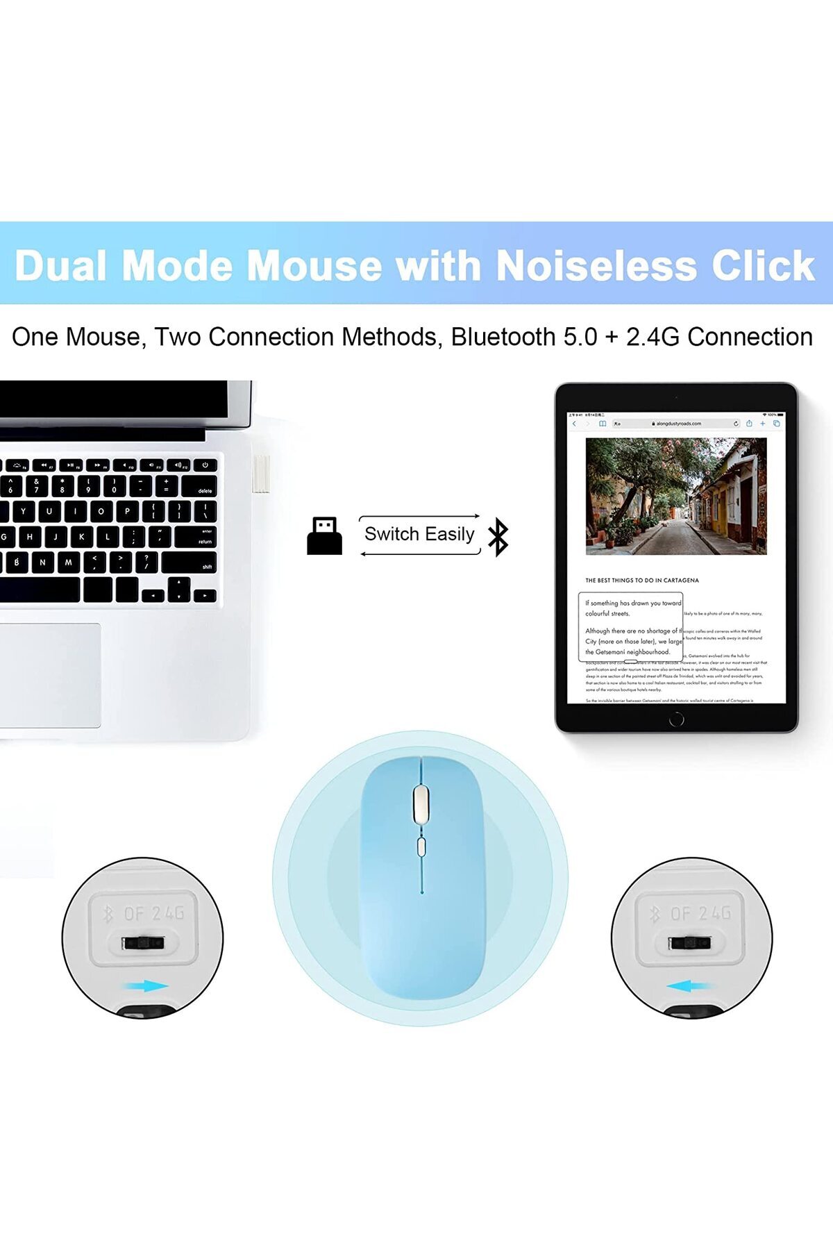 SIGLOO-Wireless Bluetooth keyboard and mouse case compatible with Tab S8 Ultra 14.6 inches blue 6