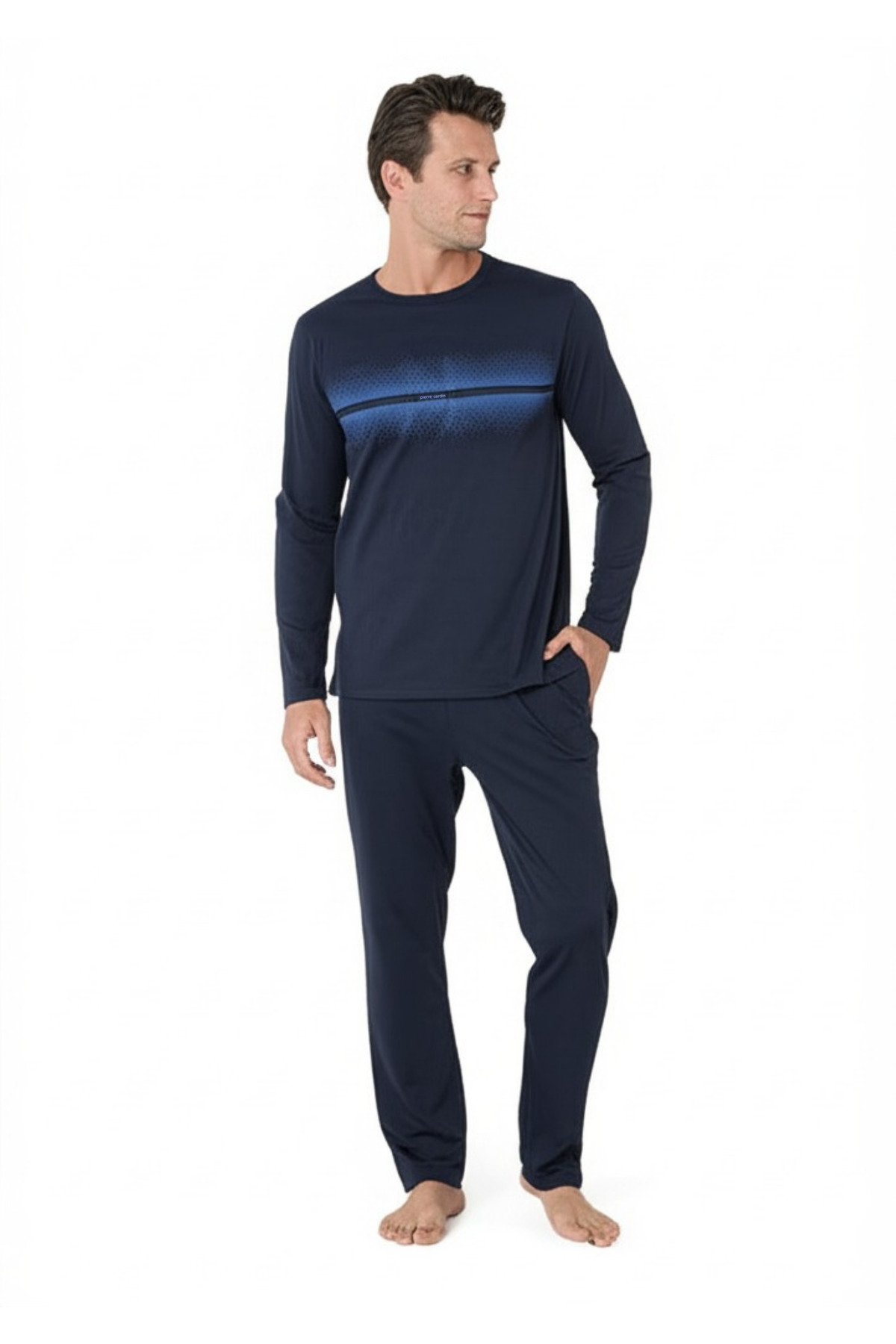 ست پیژامه و لباس خواب مردانه طرح دار فاق نرمال آستین بلند | پیر کاردین Pierre Cardin CH.PC.6.102.C0 - تصویر 4