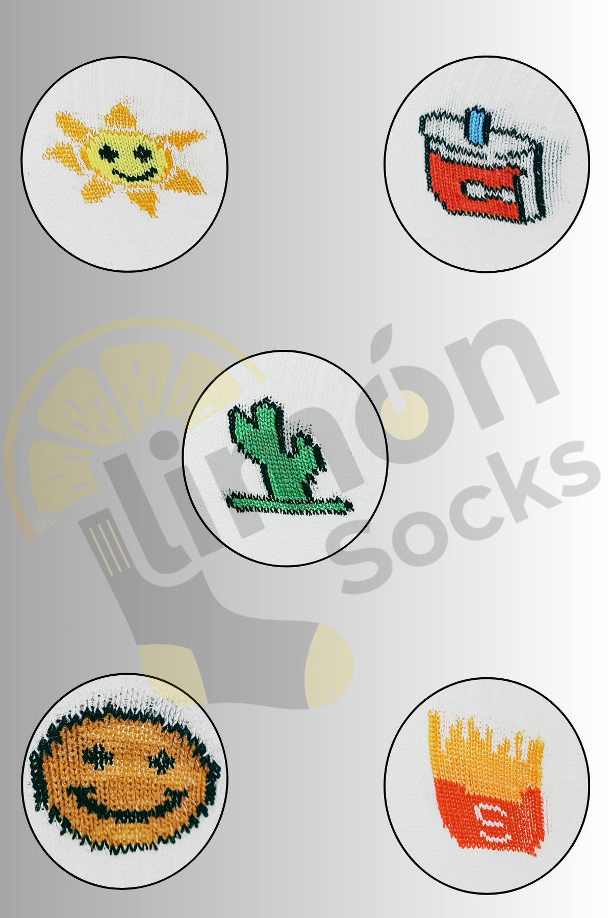 Erkek Çorap (5 Çift) Unisex Renkli Yıkamalı Model Patik Kadın Çorap — görsel 4 · LİMONSOCKS248