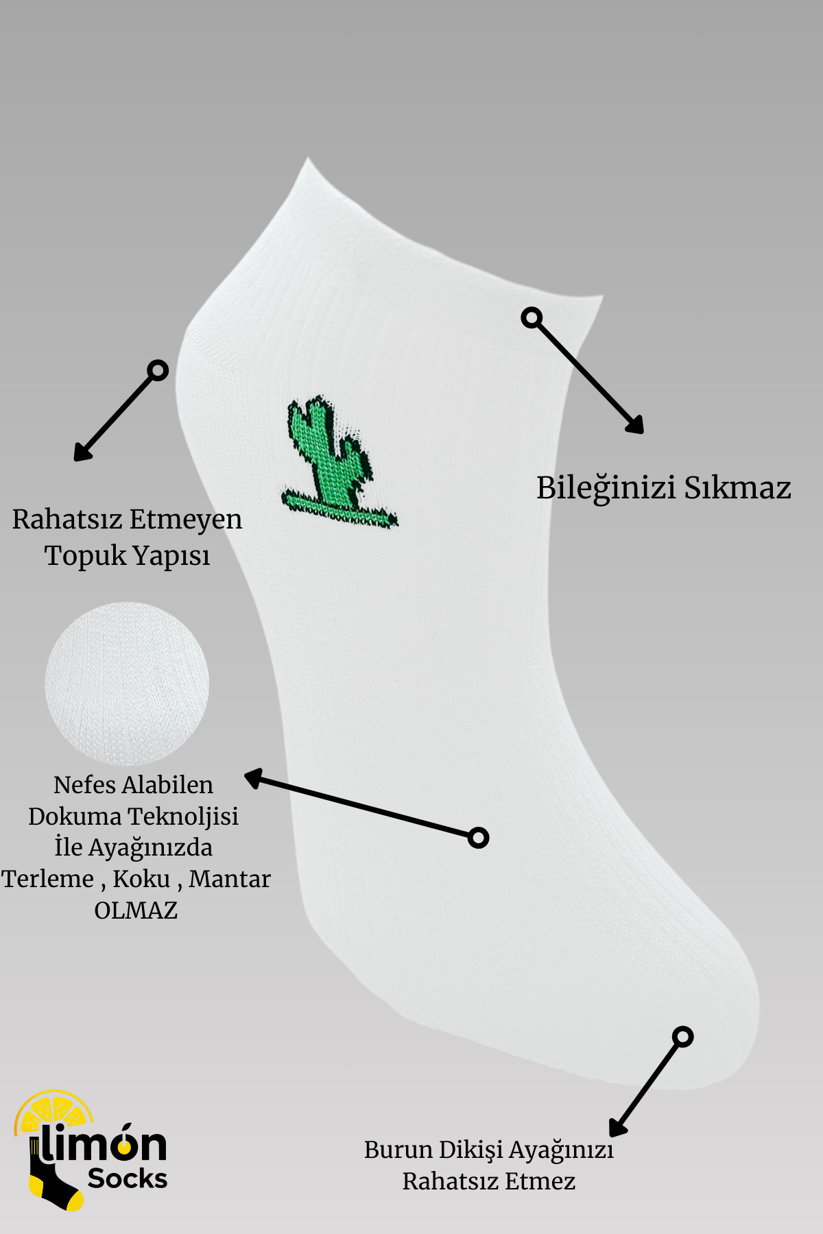 Erkek Çorap (5 Çift) Unisex Renkli Yıkamalı Model Patik Kadın Çorap — görsel 3 · LİMONSOCKS248