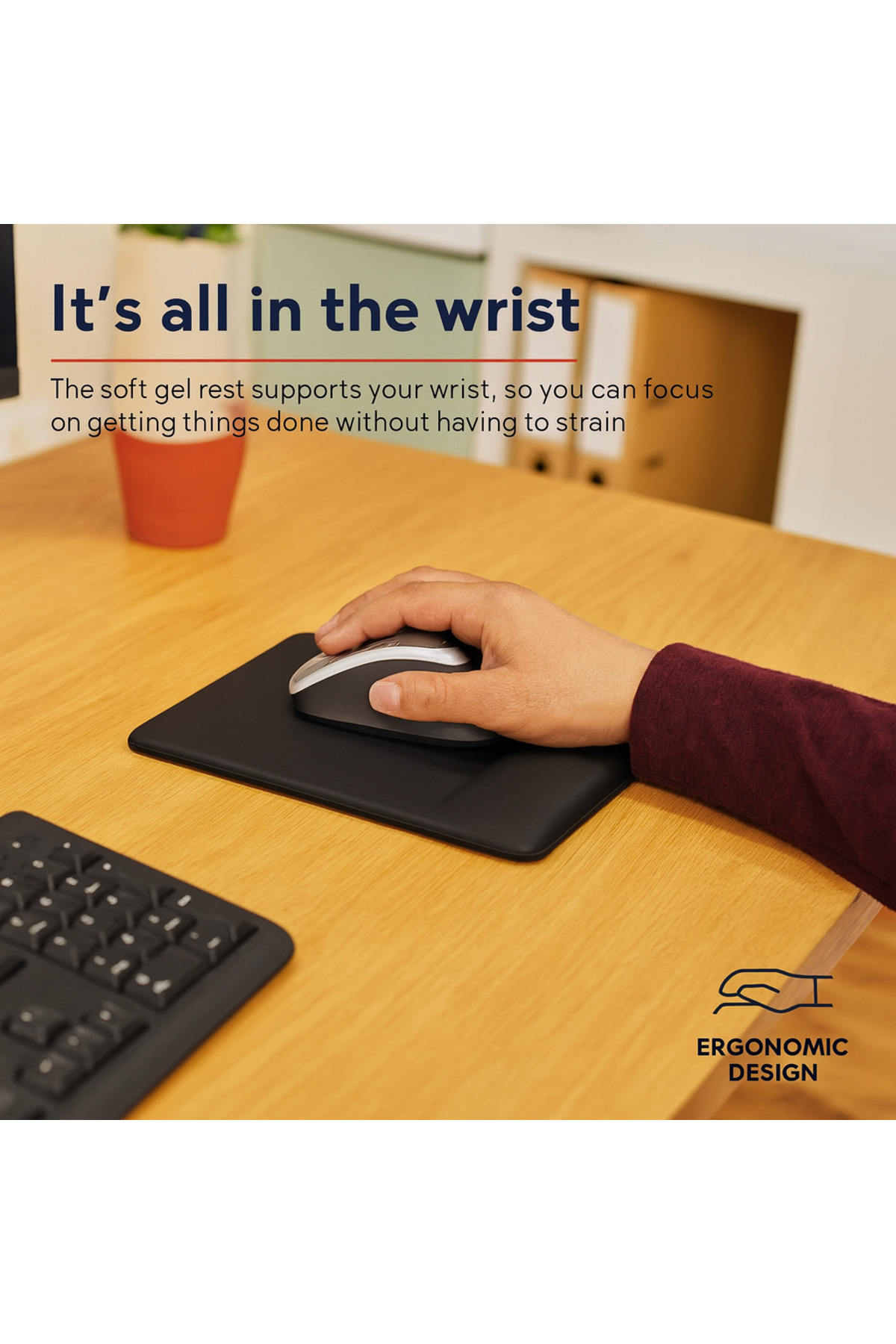 Boldy-Mousepad with Wrist Support - Anti-Slip Mouse Pad - Mouse Pad - Rectangular Mouse Pad - Mouse Pad 2