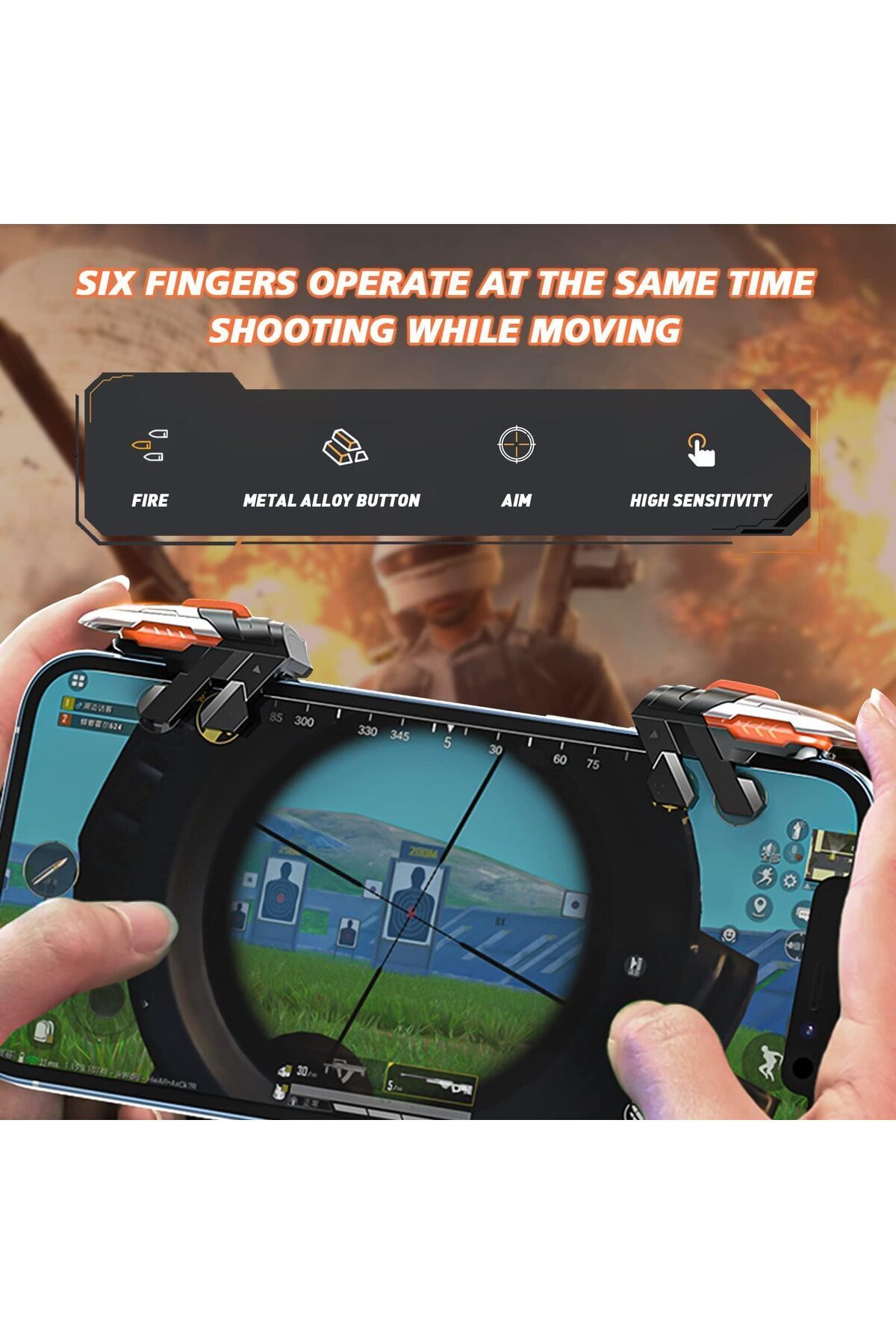 erorex-6 Trigger Pubg Mobile Controller 2 Pack Pubg Triggers Most Games Mobile Game Controllers Click 5
