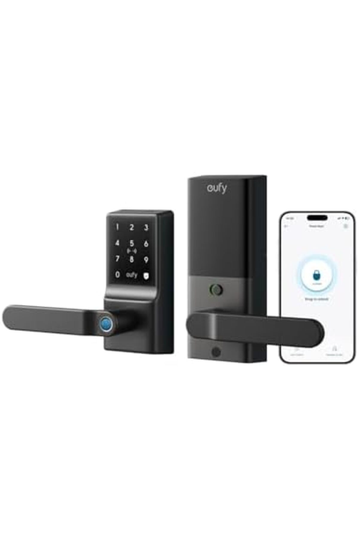 Eufy Security-eufy Smart Lever Lock C33, Keyless Fingerprint Door Lock with Lever, Integrated Wi-Fi, Remote Contro 2
