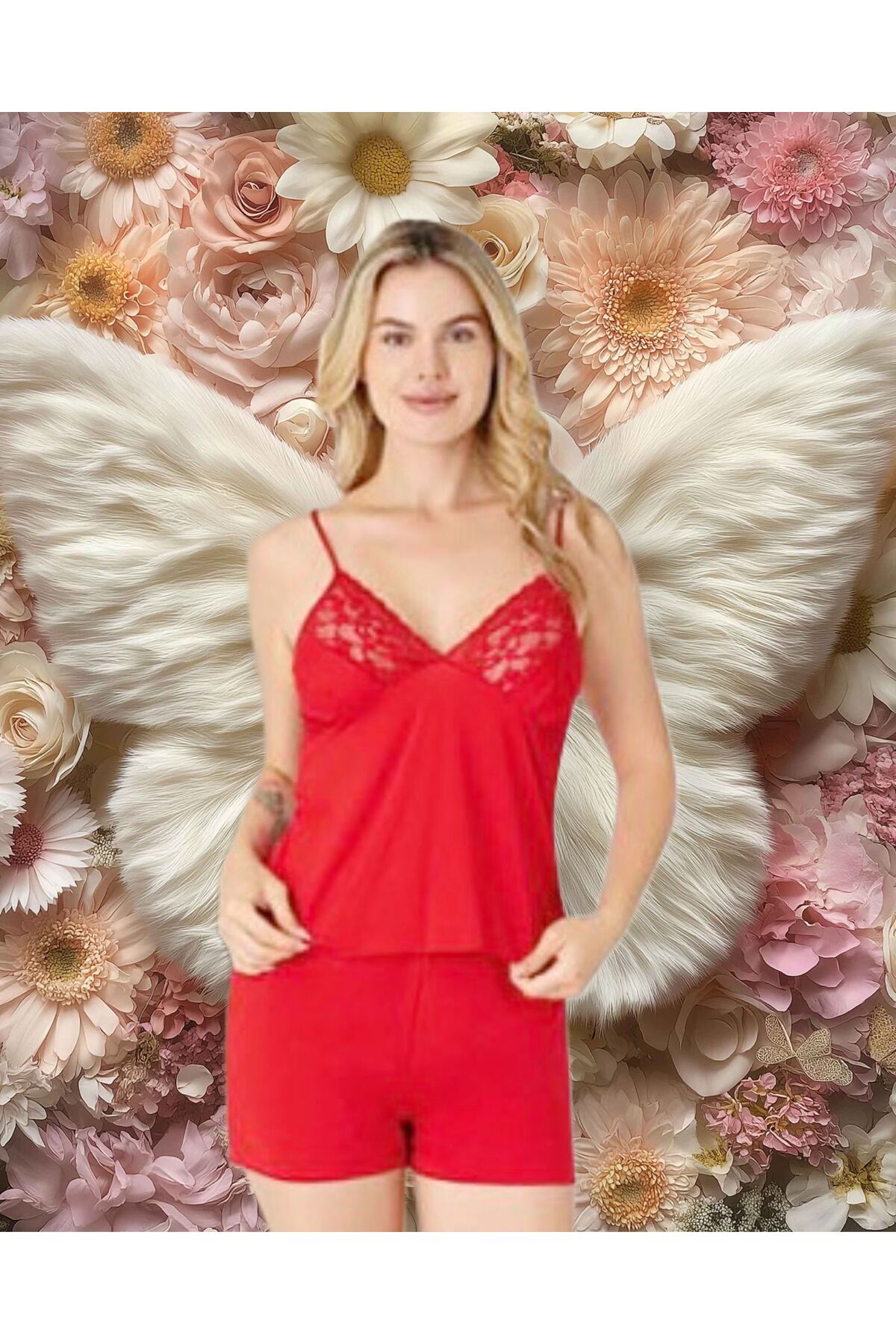 Lüx Wood LILY BLANCA 3018 KADIN FANTAZI GECELIK VE SABAHLIK SET TAKIMI