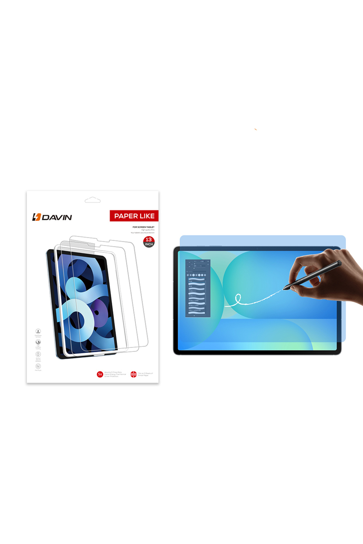 HTstore-Galaxy Compatible Tab S10 Fe Plus Matte Davin Paper Textured Tablet Screen Protector with Paper Feel 1