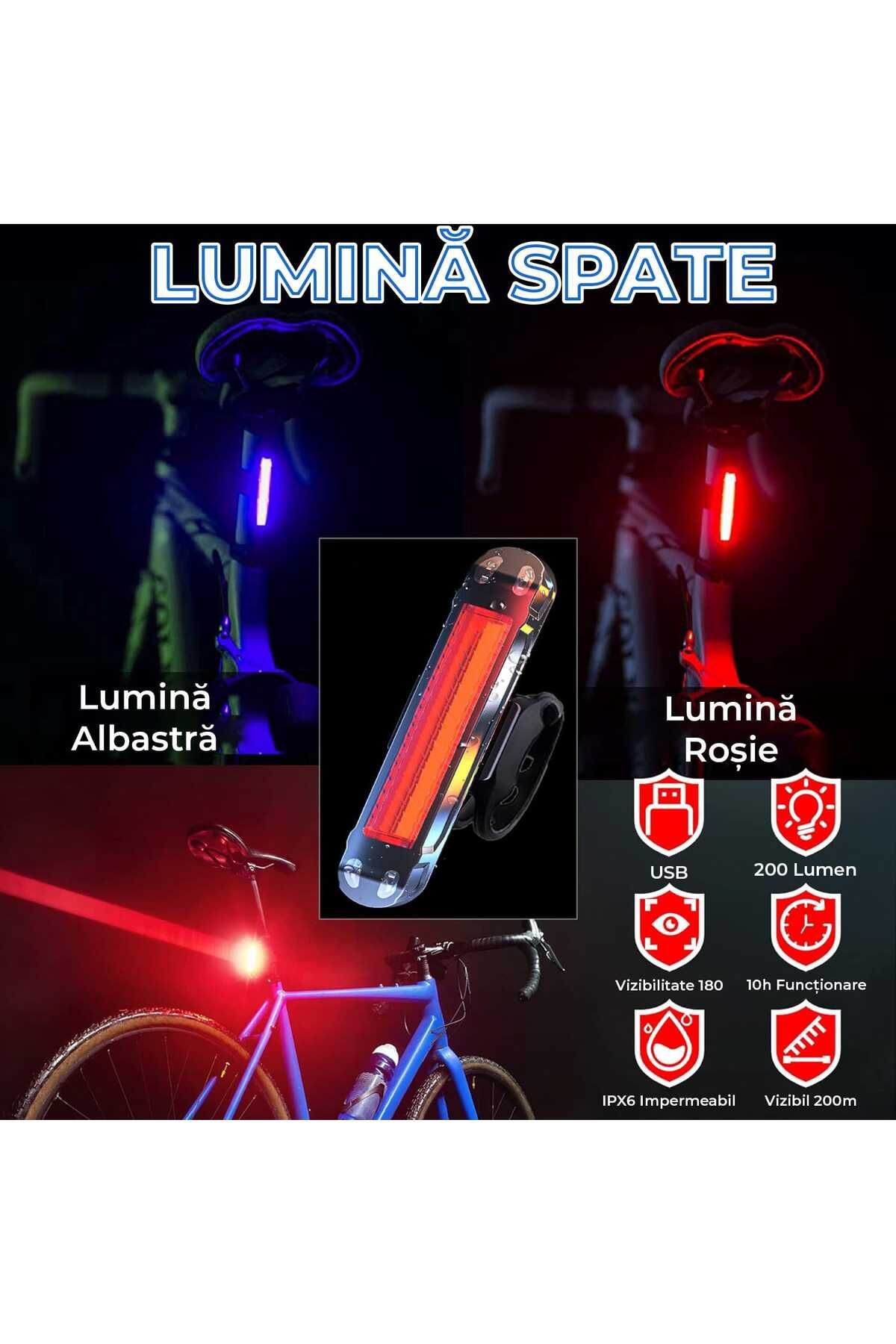 Elindor-Front / Rear Bicycle Light Set with 5 Operating Modes, 1500 Lumens, USB-C Rechargeable, 5200, Black 7