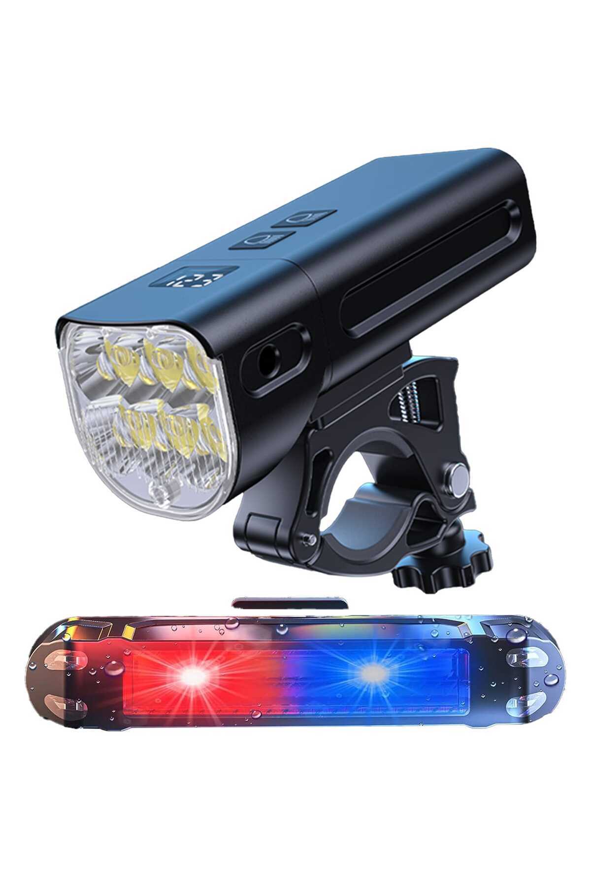 Elindor-Front / Rear Bicycle Light Set with 5 Operating Modes, 1500 Lumens, USB-C Rechargeable, 5200, Black 1