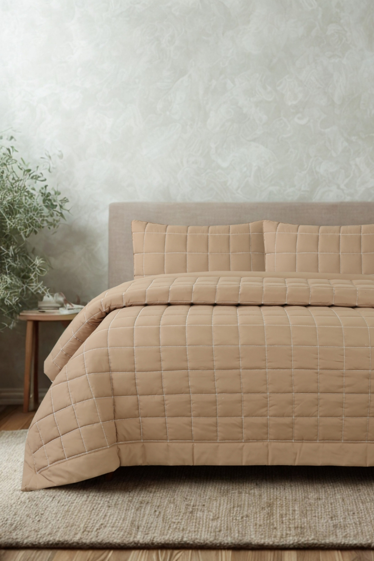 ZEBRACASA-Alora Double Bedspread Set / Brown 1