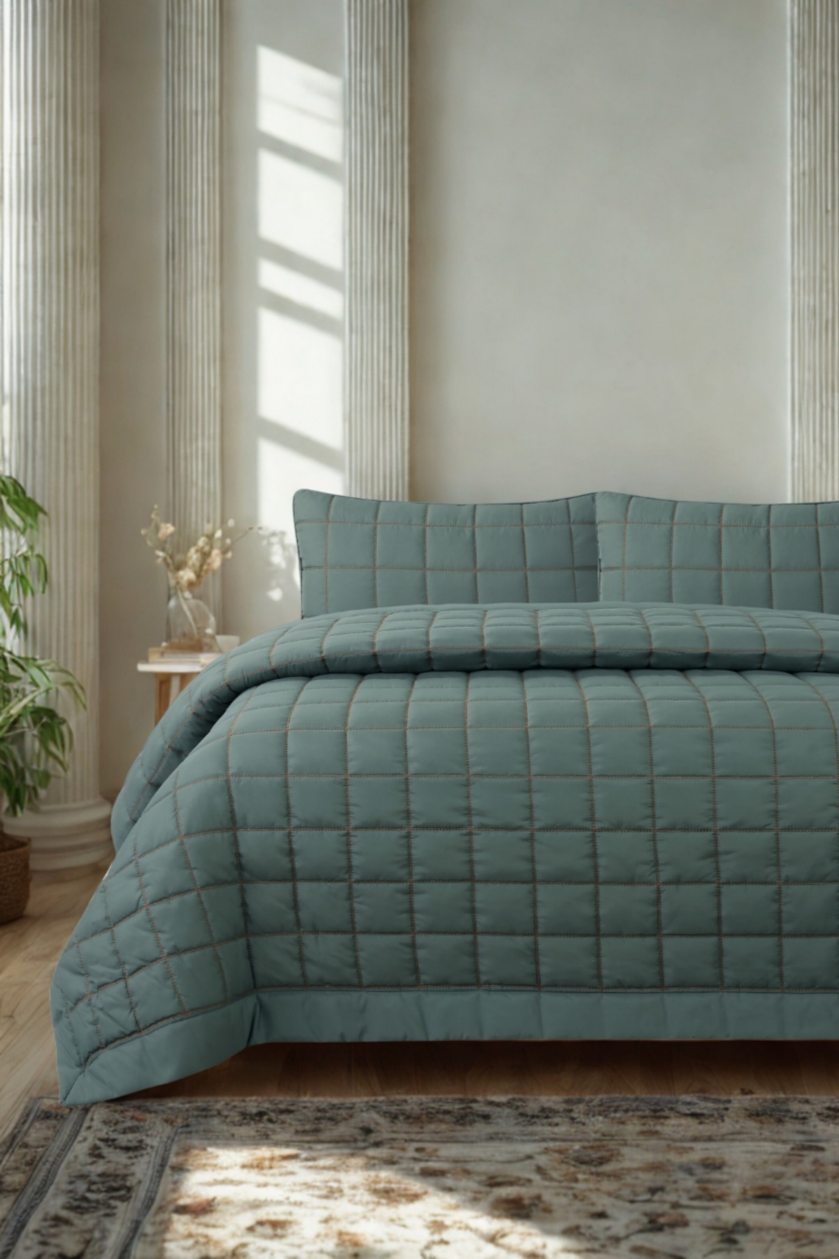 ZEBRACASA-Alora Double Bedspread Set / Green 1