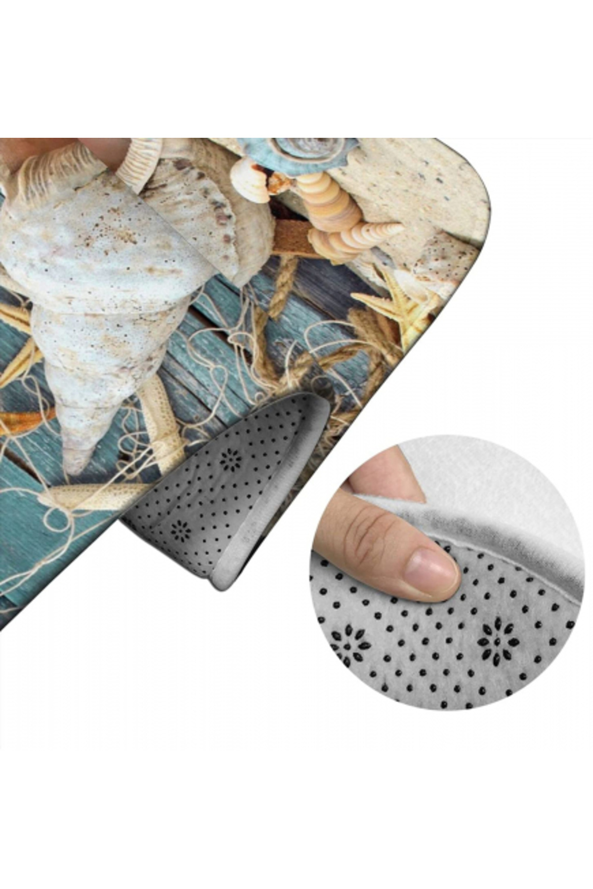 FizioTab-Set of 3 FizioTab Bath Mats, Anti-Slip, Shell Pattern 1 3