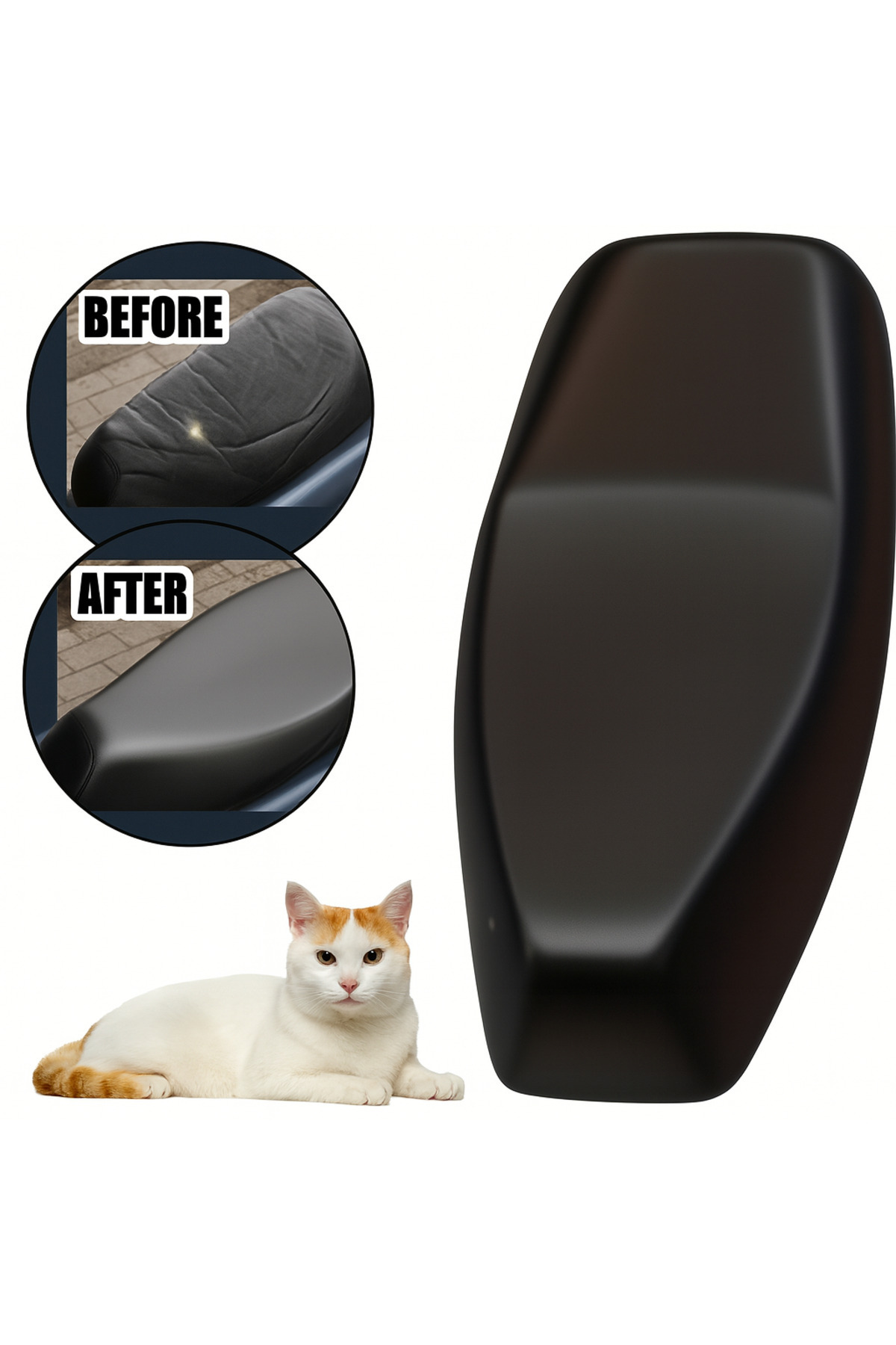 lawrenceshop Kopya - Çelik Motor Cup 110 Motosiklet Deri Sele Kılıfı Örtüsü Brandas