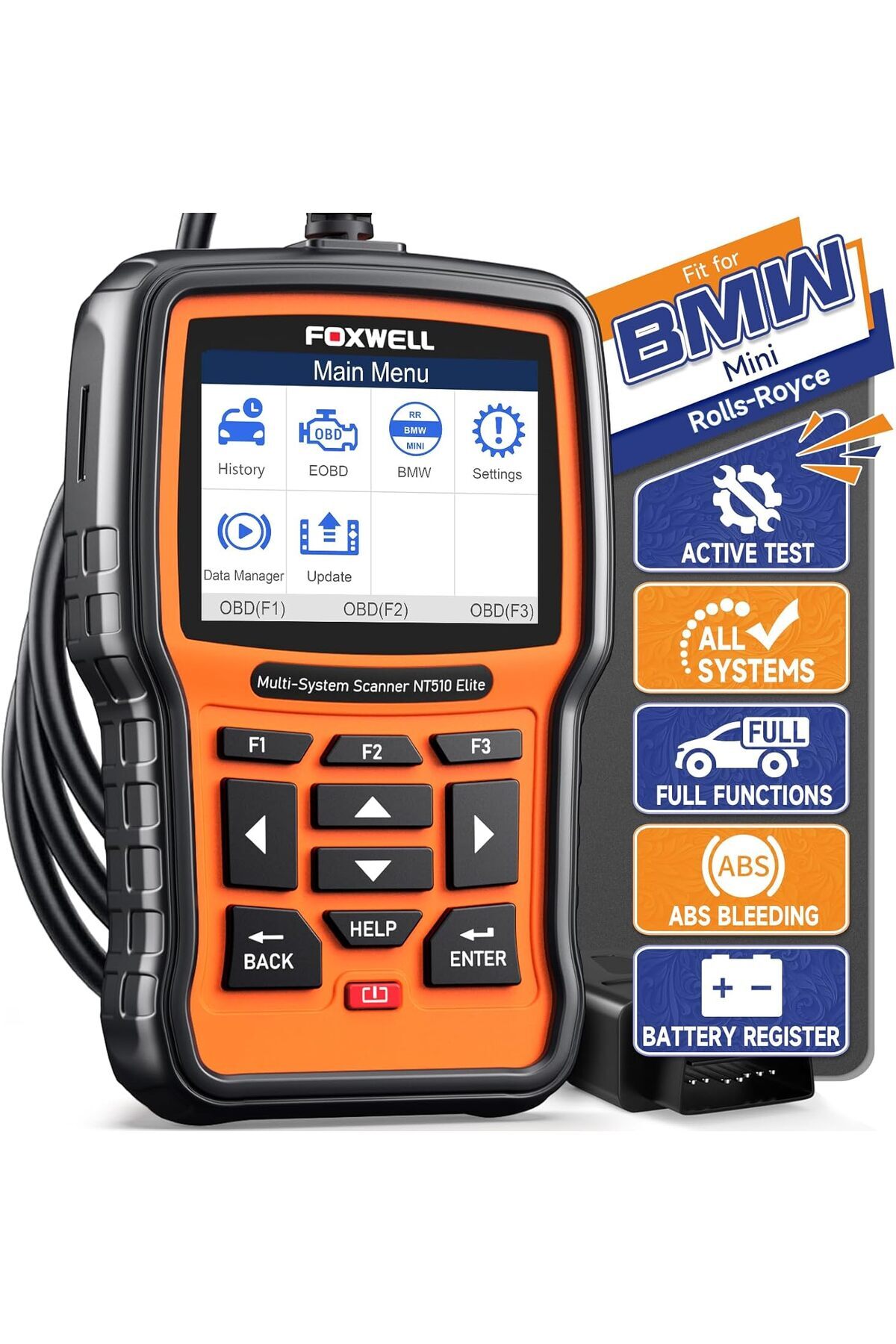 Foxwell-NT510 Elite Scan Tool fit for BMW Scanner Full Diagnostic Tool OBD2 Scanner 1