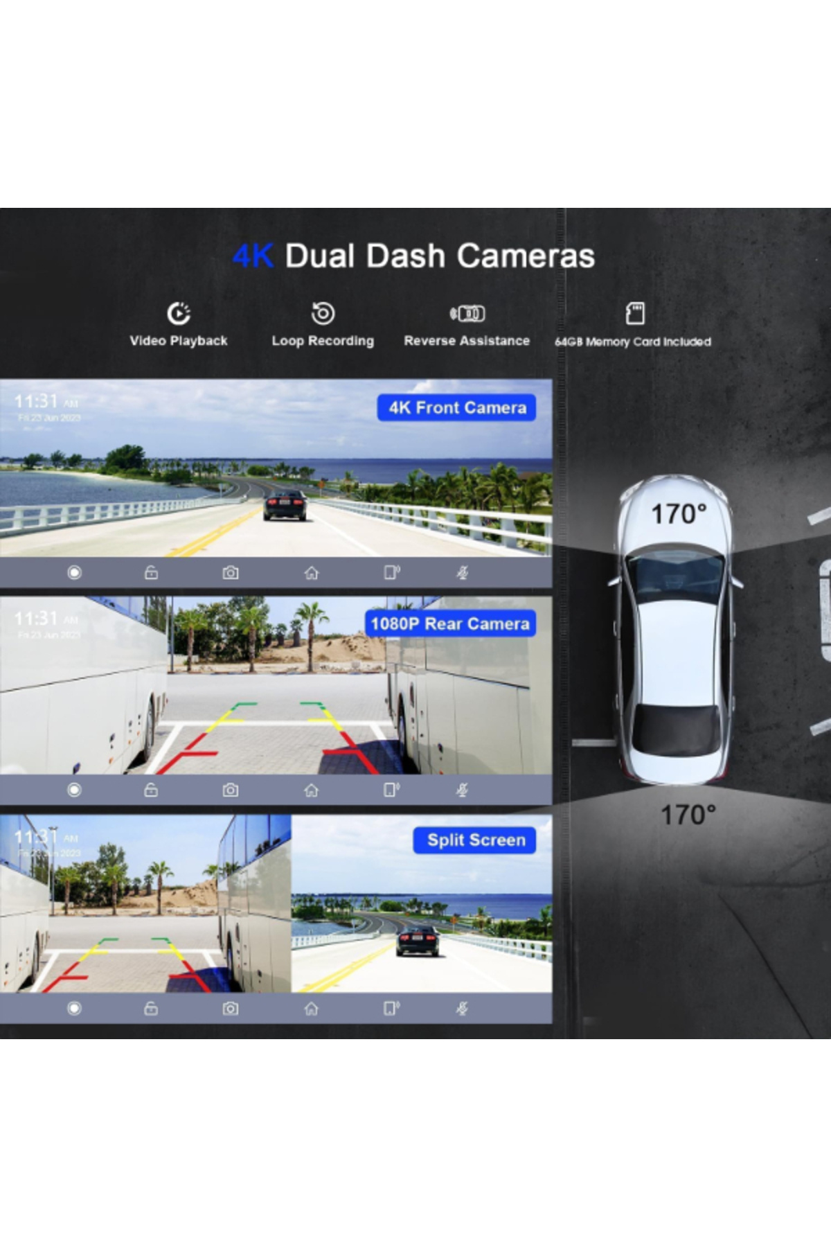 TTT-Apple and Android Carplay with Dual Lens Camera 4