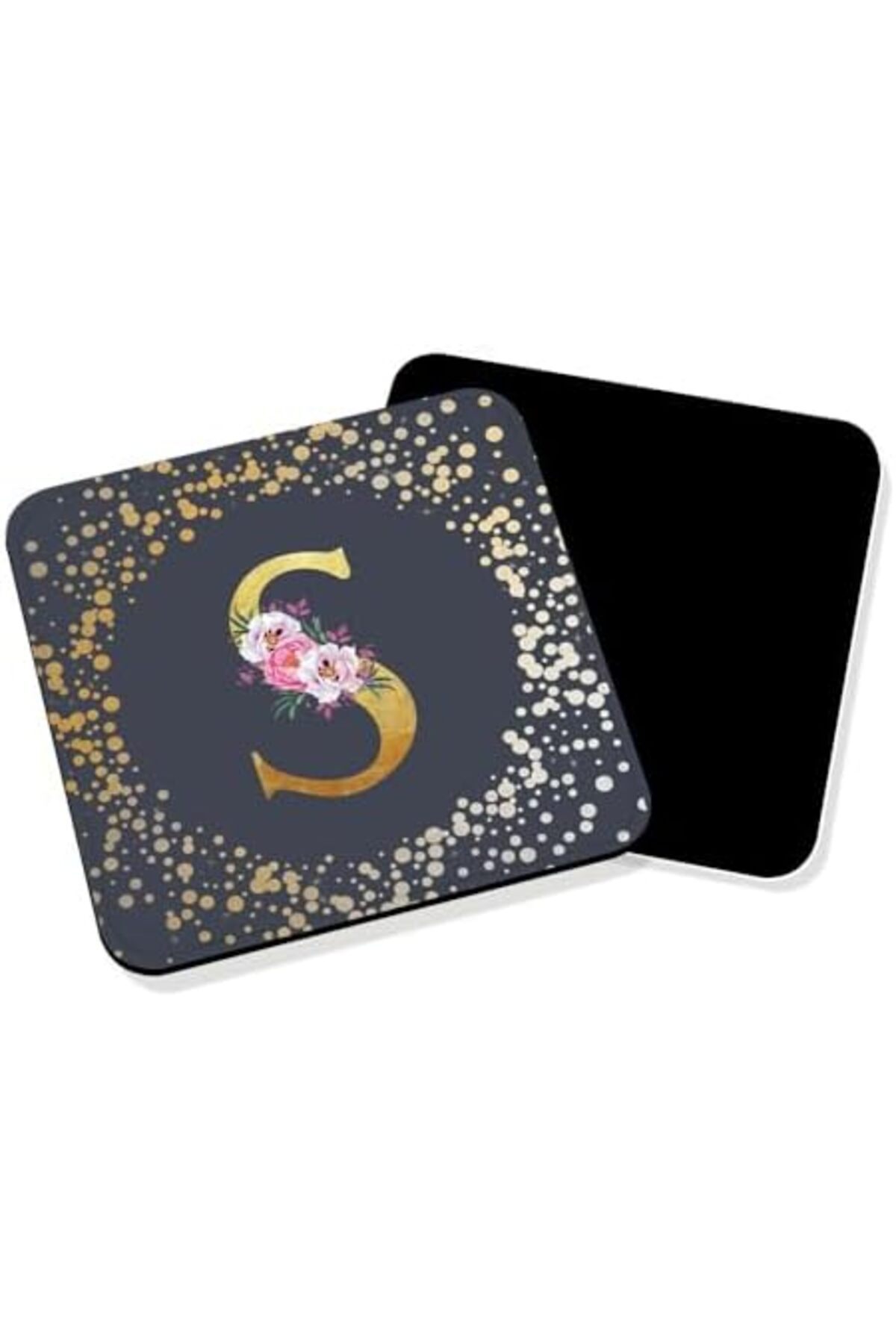 Stylizedd-Stylizeed 2 Pack Designer Leather Coasters Mat for Beverage Drinks- Custom Monogram Initial Letter F 3