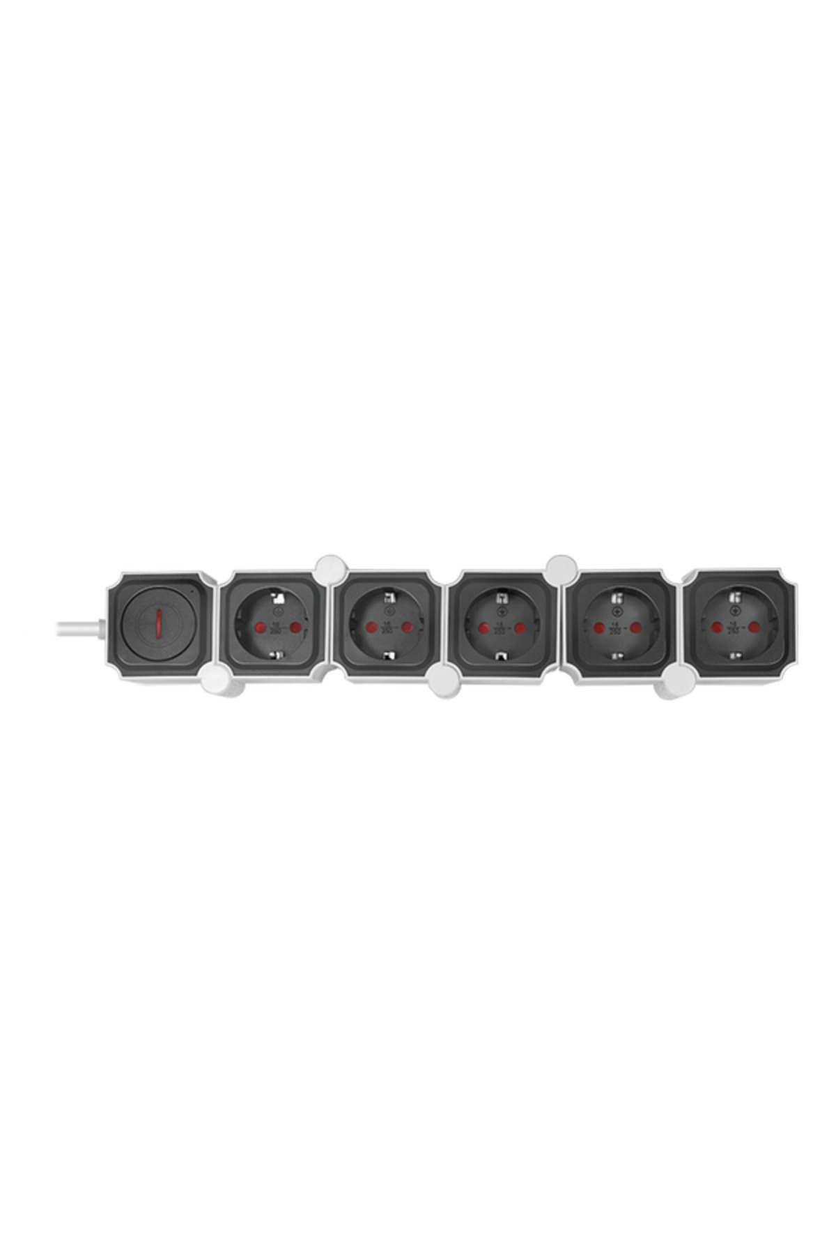 LogiLink-Power Strip LPS277, flexible 180 degrees, illuminated switch, 5 outlets, IP20, H05VV-F 3G 1 7