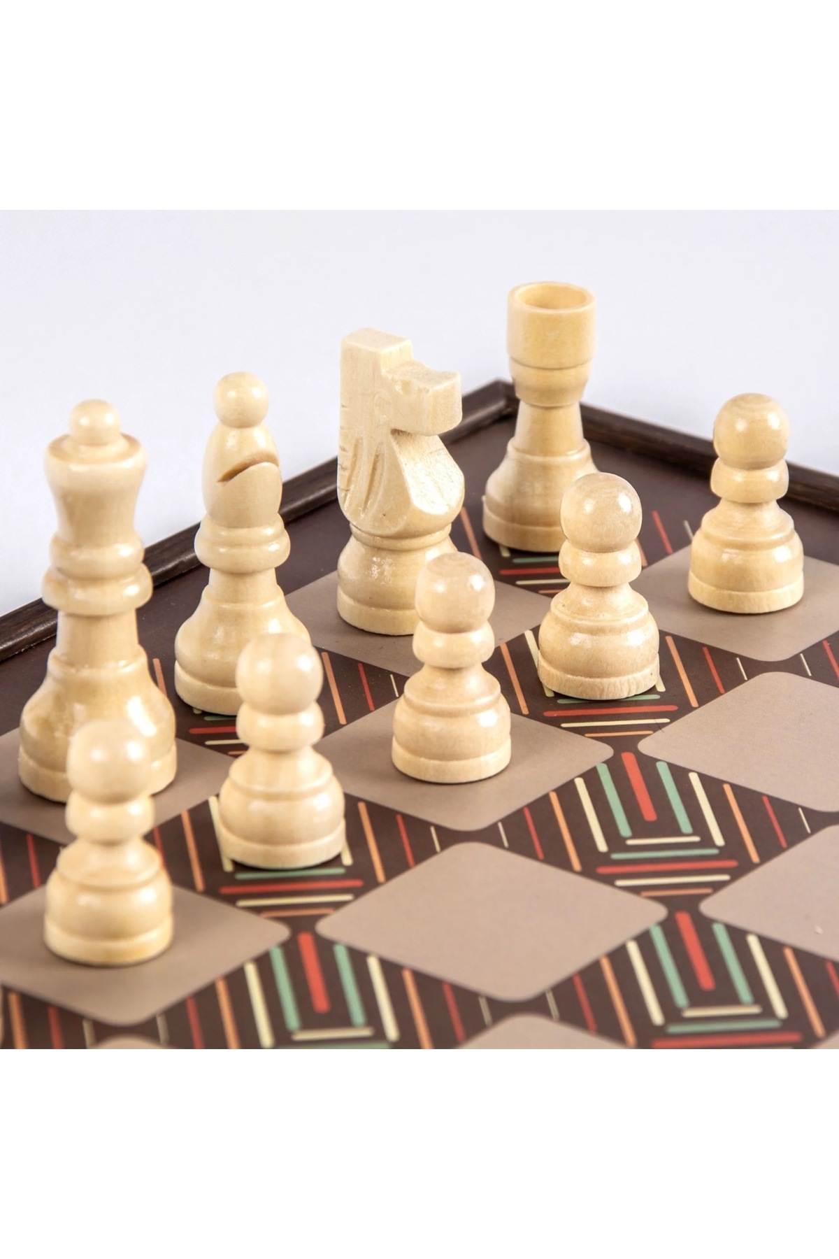 Manopoulos-Combined game 4 in 1 , brown - Chess / Backgammon / Ludo / Snake 2