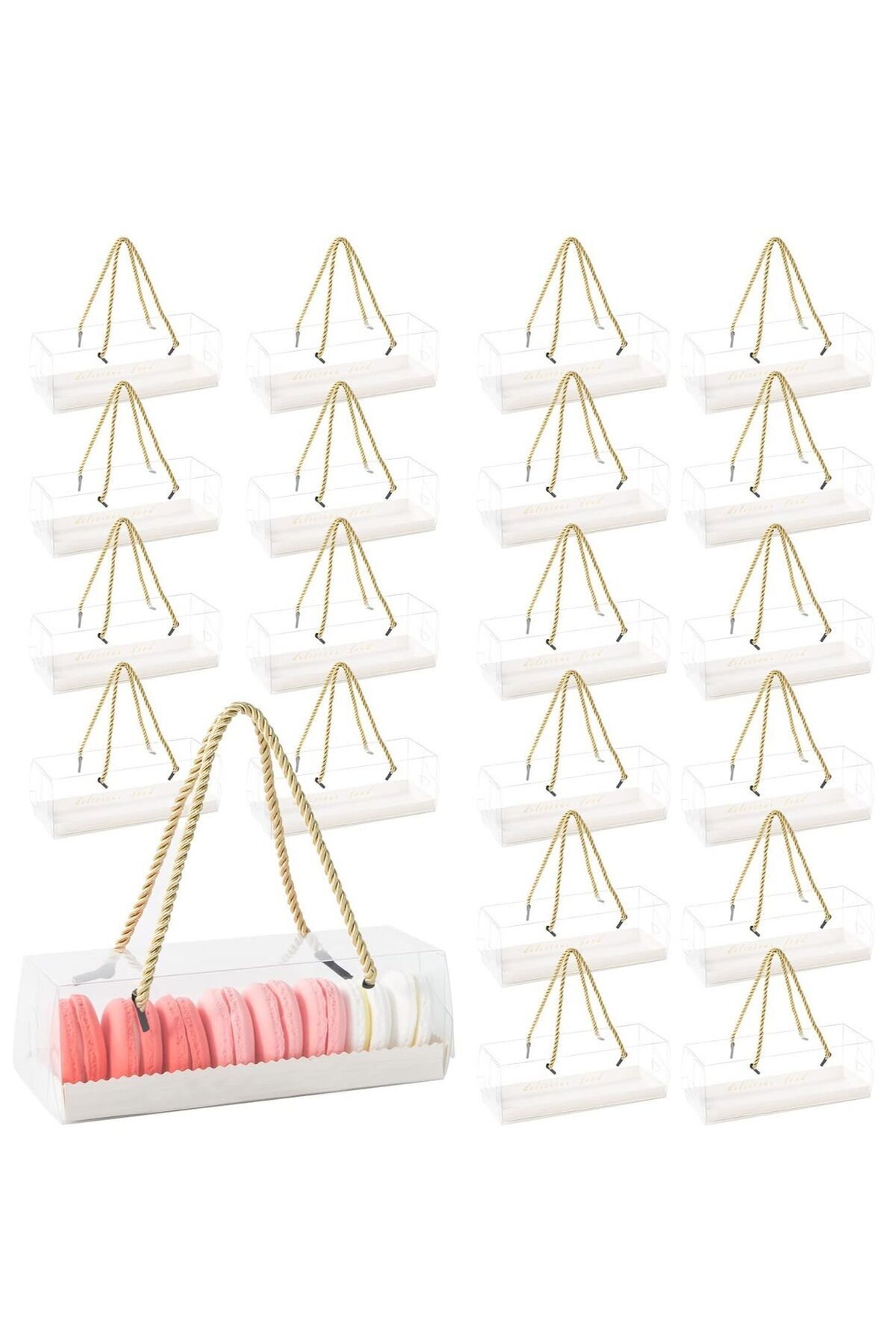 Generic-Excefore Clear Cupcake Boxes with Handle, 20 Pcs Portable Clear Gable Boxes, Dessert Cookies Choco 1