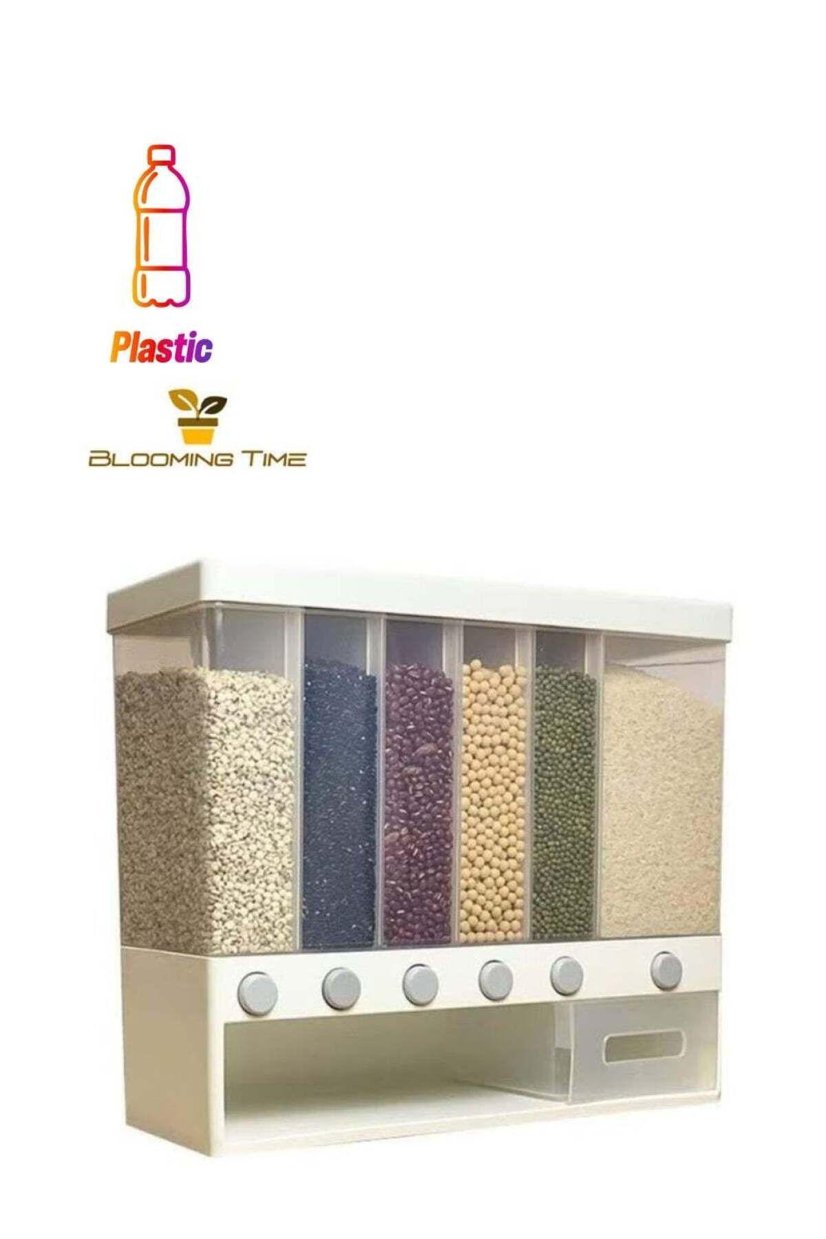 Generic-BLOOMING TIME Whole Grain Storage Container, Classification, Storage, Easy To Take, Transparent Box 1