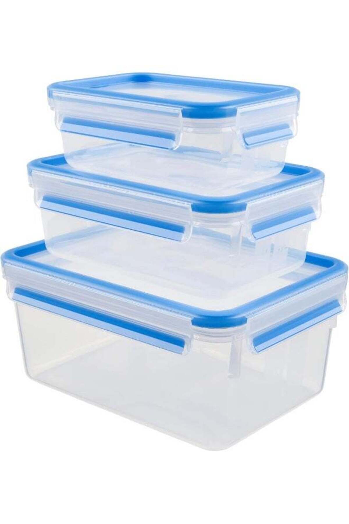 Generic-Tefal Food Container | Masterseal Fresh 3 Pcs Set | 0.55+1+2.30 L | Rectangular Food Container | Le 1