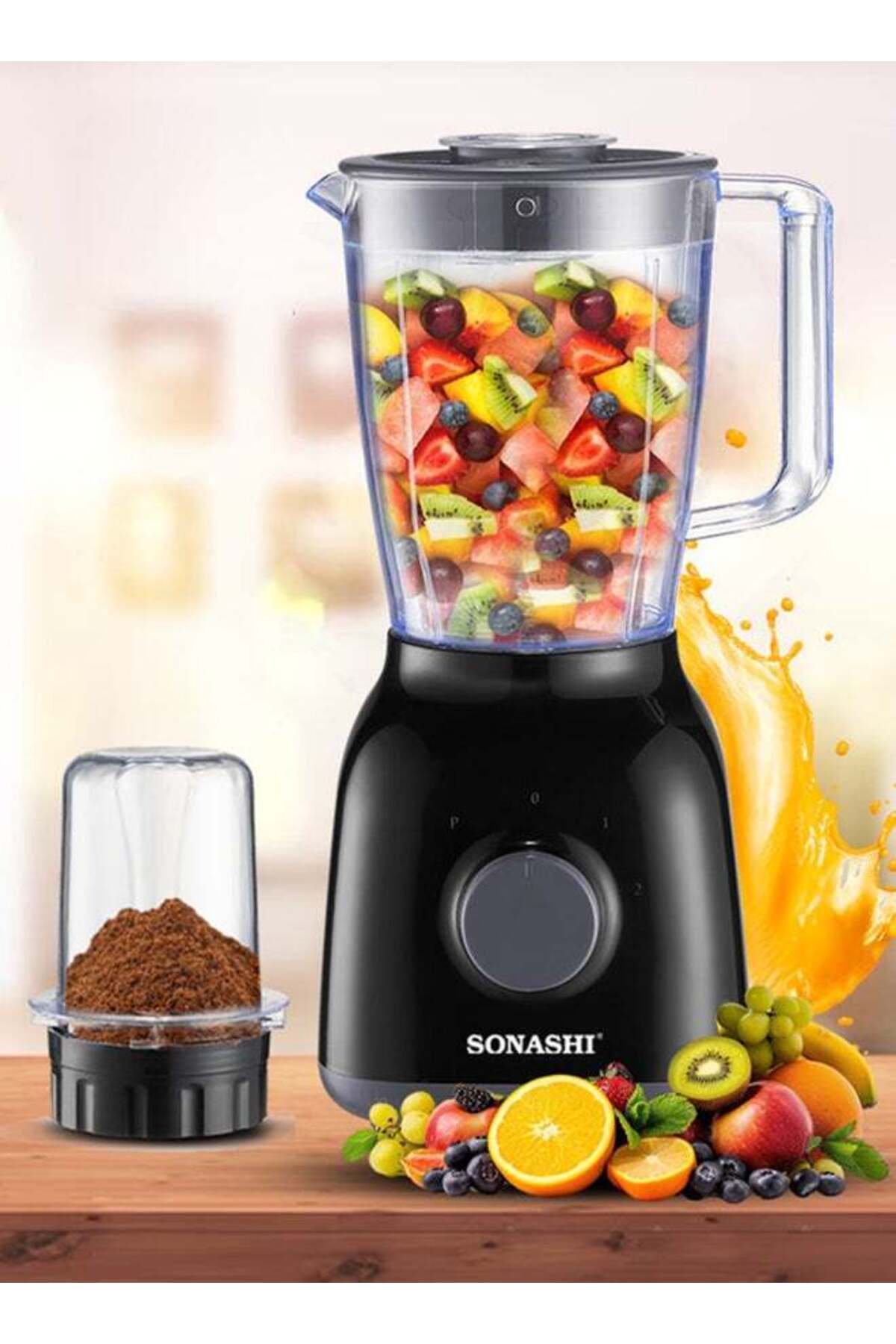 Generic-SONASHI 2 In 1 Blender With 2 Speed Setting And Pulse - Spice Grinding, Smoothie Making And Juicing 1