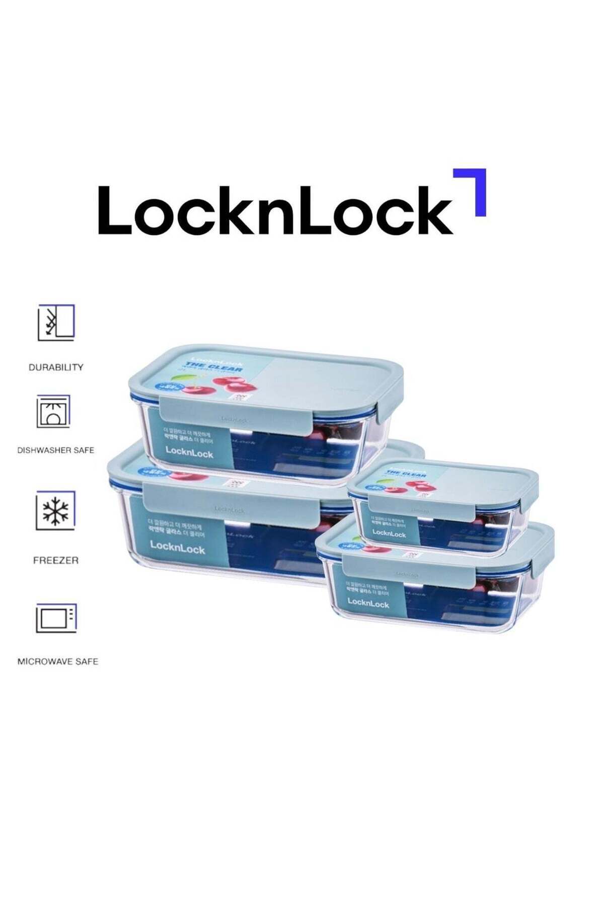 Generic-LocknLock LocknLock The Clear Glass Rectangular Mint Pack â€“ 160ml, 380ml, 630ml & 1L 1