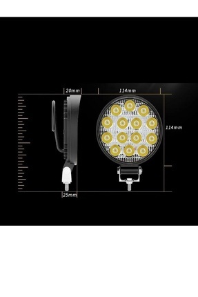 MİRCAR Off Road 14 Led 42 Watt Yuvarlak Traktör Tır Kamyon Tekne Sis Farı Pro...