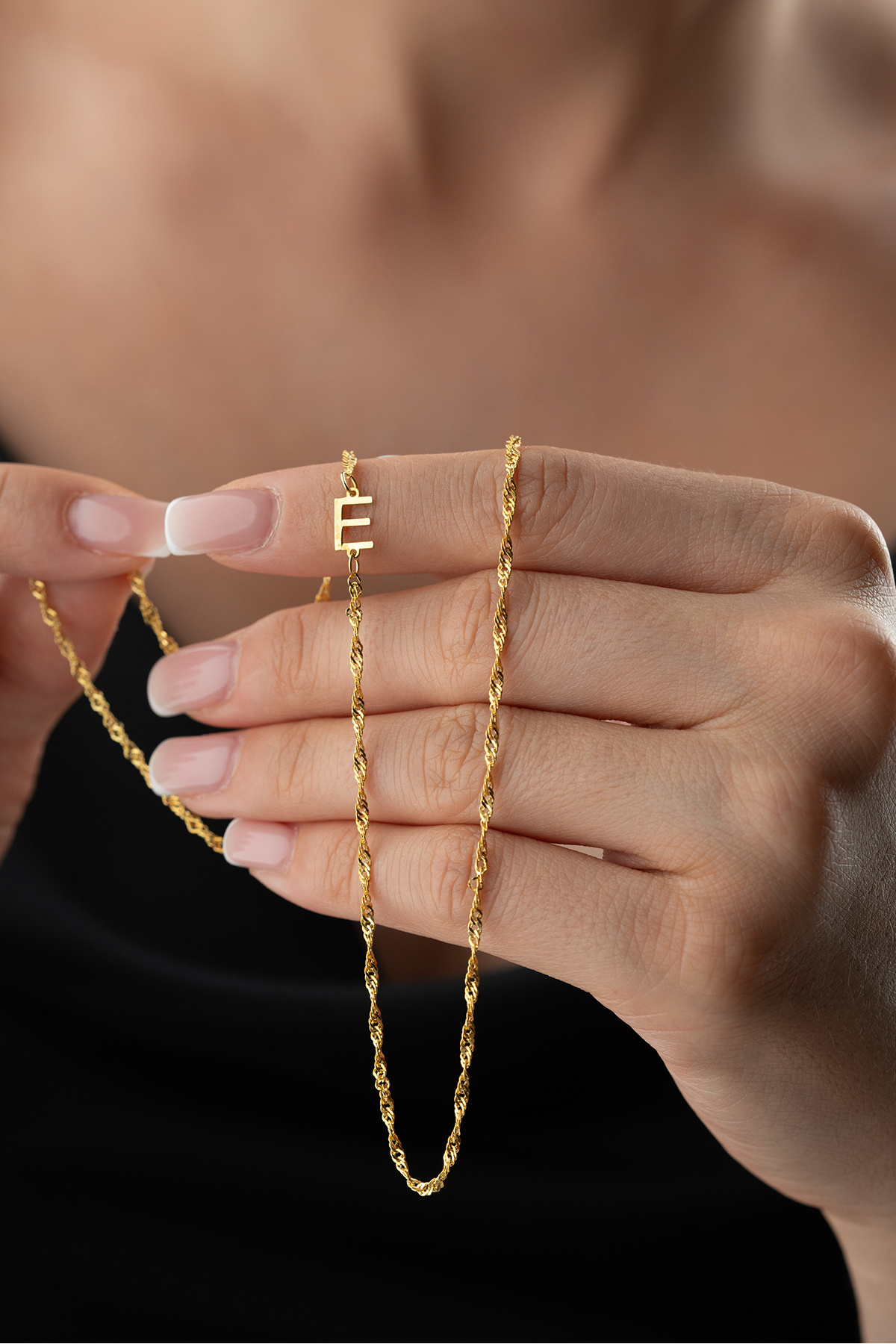 Silvano Jewelry 925 Ayar Gümüş Singapur Harf Model Kolye görsel 3
