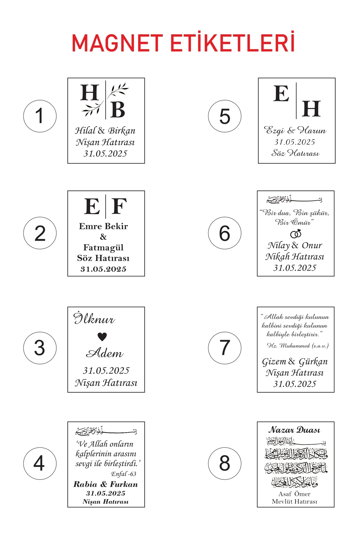 Gami Handmade 50 Adet Kişiye Özel Nikah, Nişan ,kına, Düğün ,mevlüt Şeffaf Sticker Etiketi