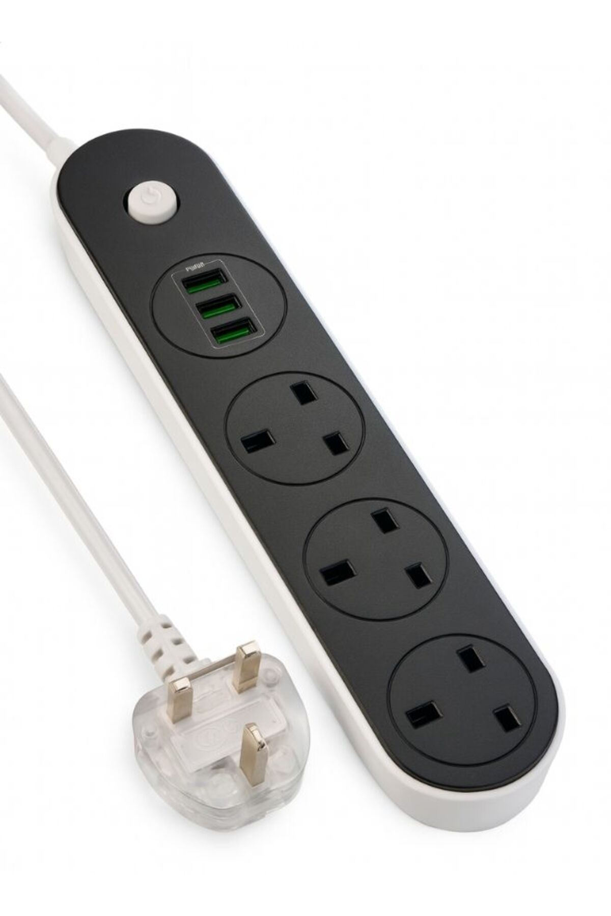 سلك تمديد شريط الطاقة 6 في 1، 3 مقابس بريطانية، 2...