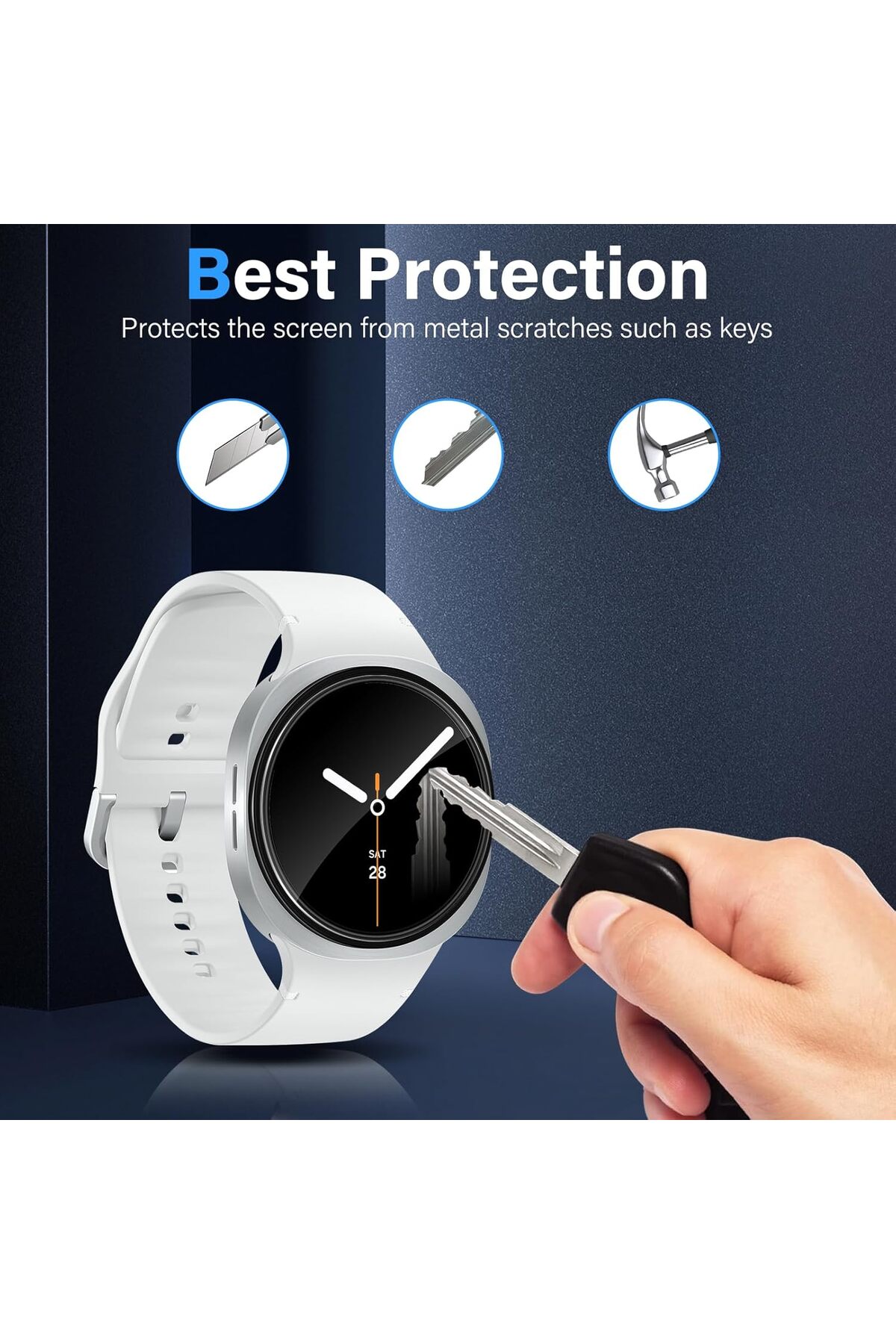 Samsung Galaxy Watch 8 40mm Uyumlu 3 Adet Ekran Koruyucu Darbelere Çizilmelere Karşı Üstün Koruma