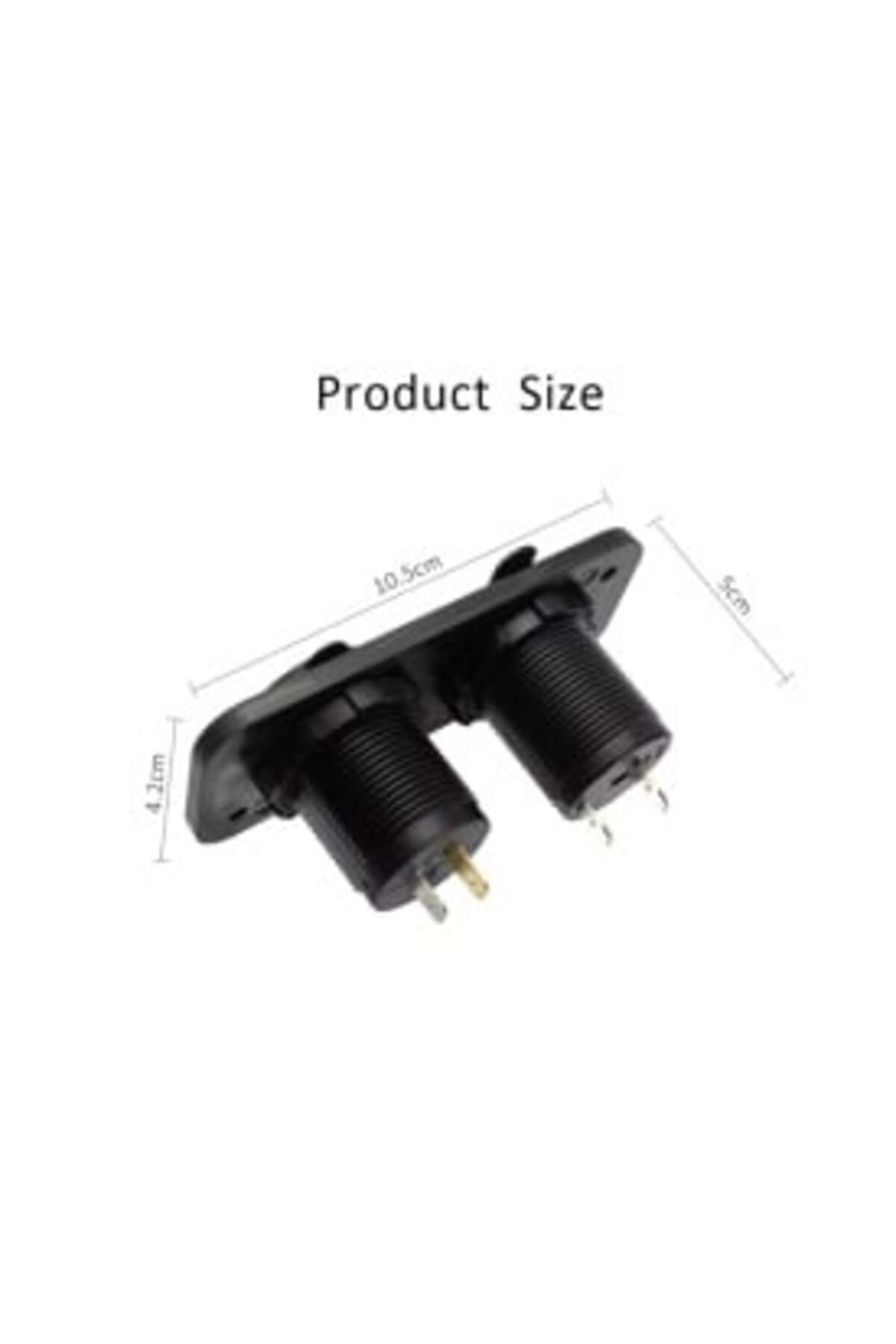 DELUXETUNING-Universal dashboard mount panel with 2 USB chargers and 12V cigarette lighter socket 5