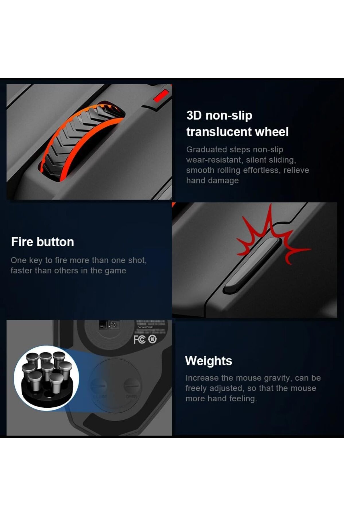erorex-ماوس ألعاب سلكي يوسو X 39 بمنفذ USB مزود بـ 19 زرًا، فأرة بصرية قابلة للبرمجة بدقة 16400 نقطة في البوصة، Paw3327 6