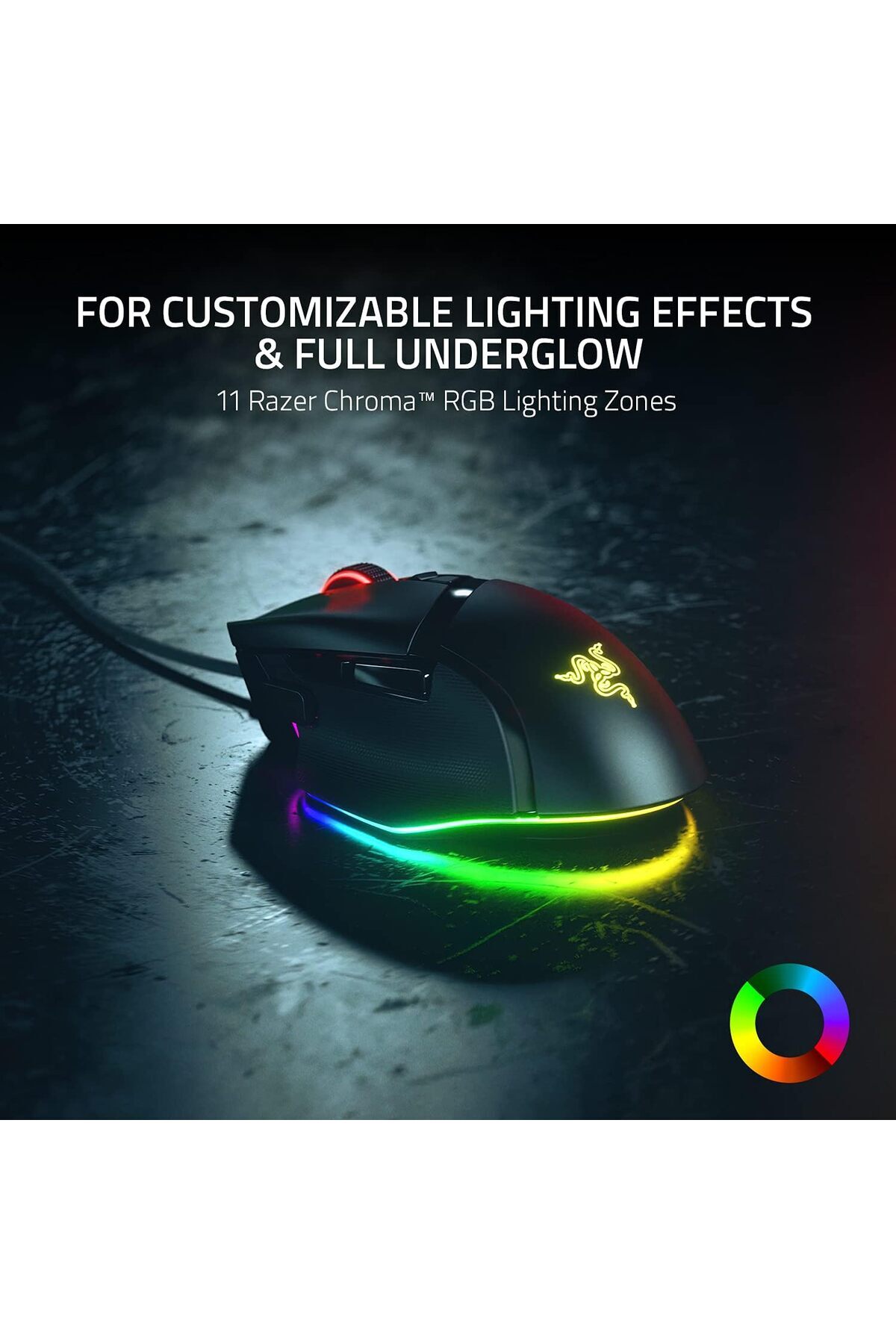 erorex-فأرة الألعاب Basilisk V3 المريحة والقابلة للتخصيص، أسرع فأرة ألعاب مزودة بإضاءة RGB Chroma 26K 4