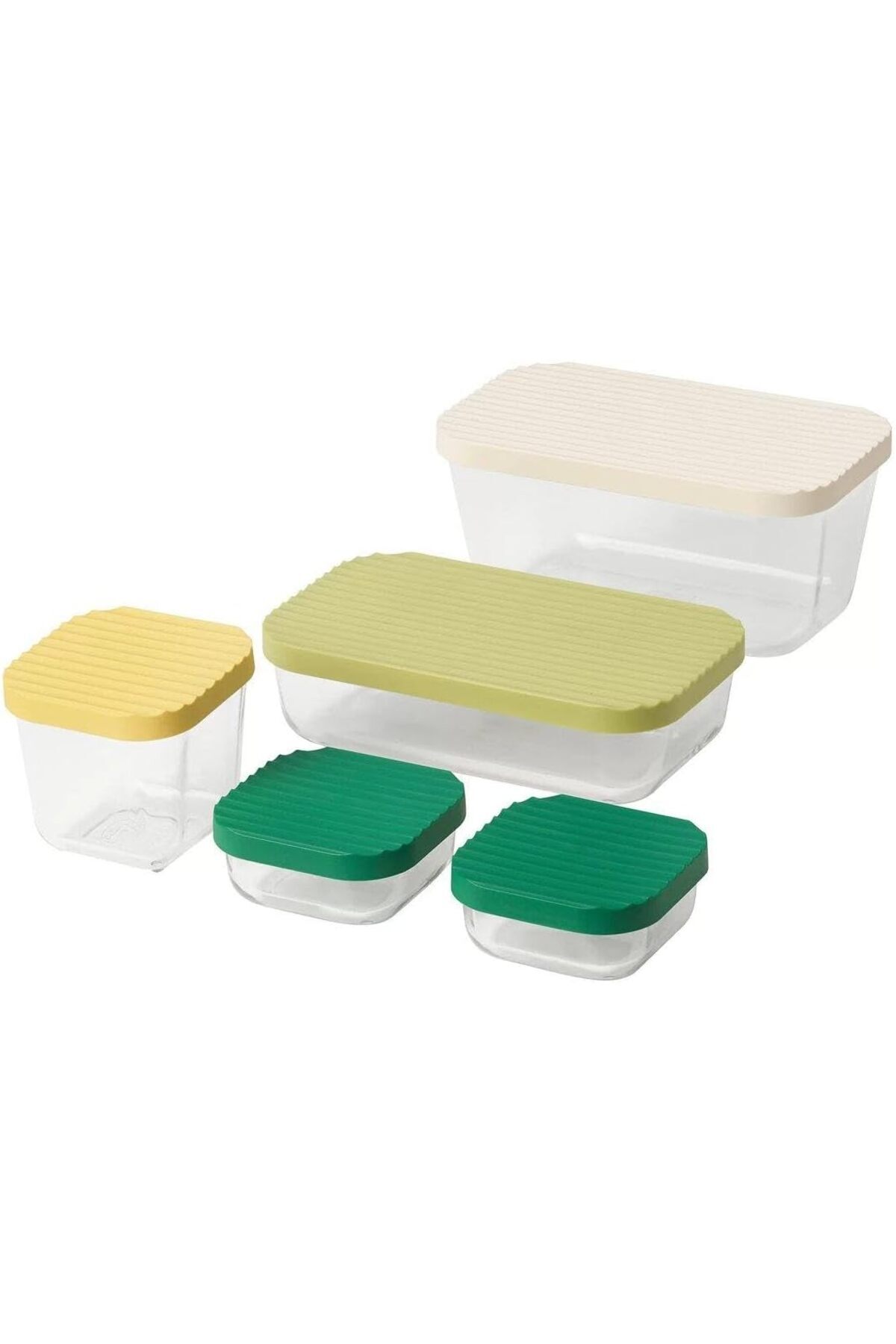 erorex-Havstobis Food Container With Lid Set Of 5 Transparent Multicolour 1