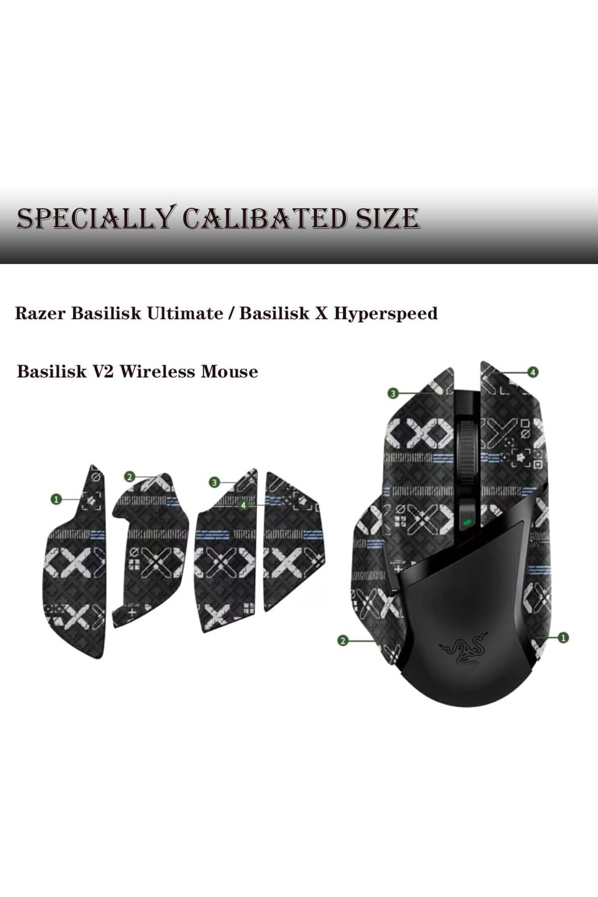 erorex-Anti Slip Mouse Grip Tape Compatible Razer Basilisk Ultimate/Basilisk X Hyperspeed/Basilisk V2 3