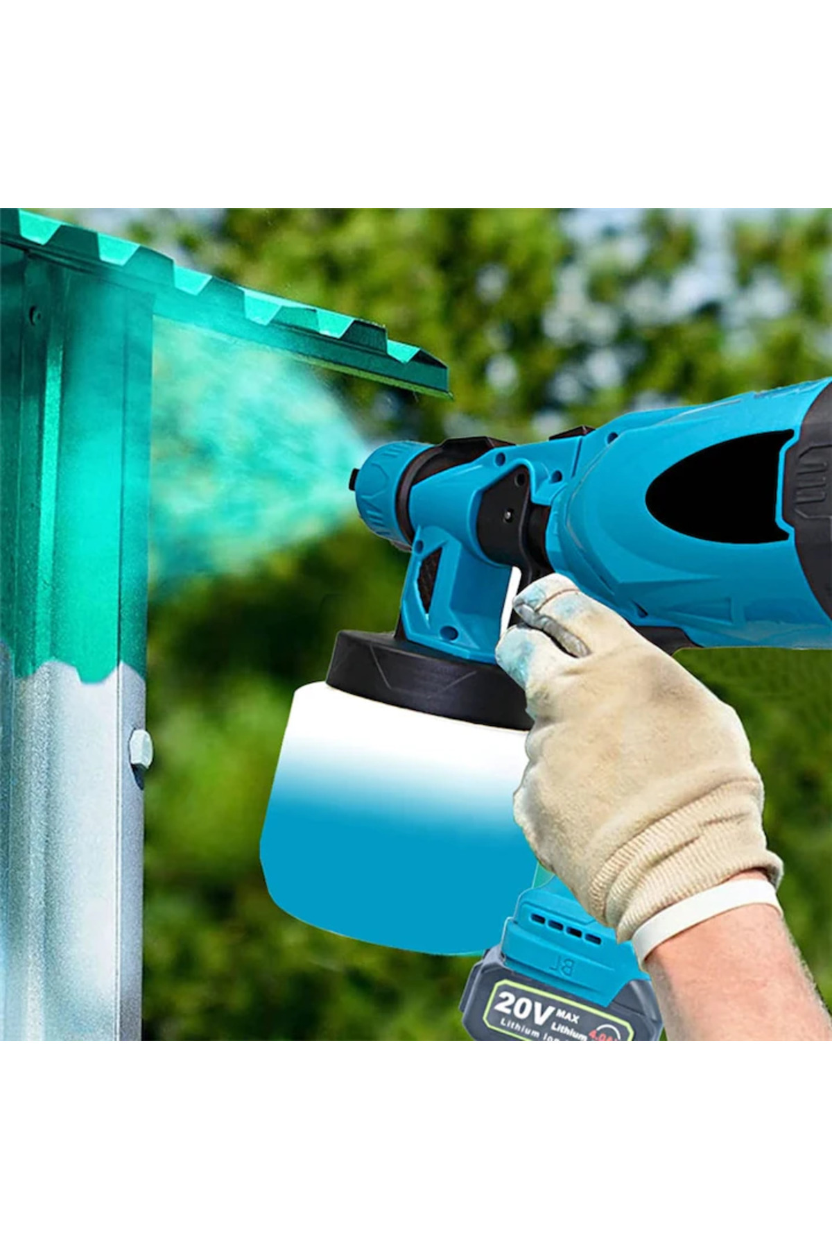 OEM-Cordless painter, compatible with Makita 18V batteries, 800ml, 42000rpm, red with black 2