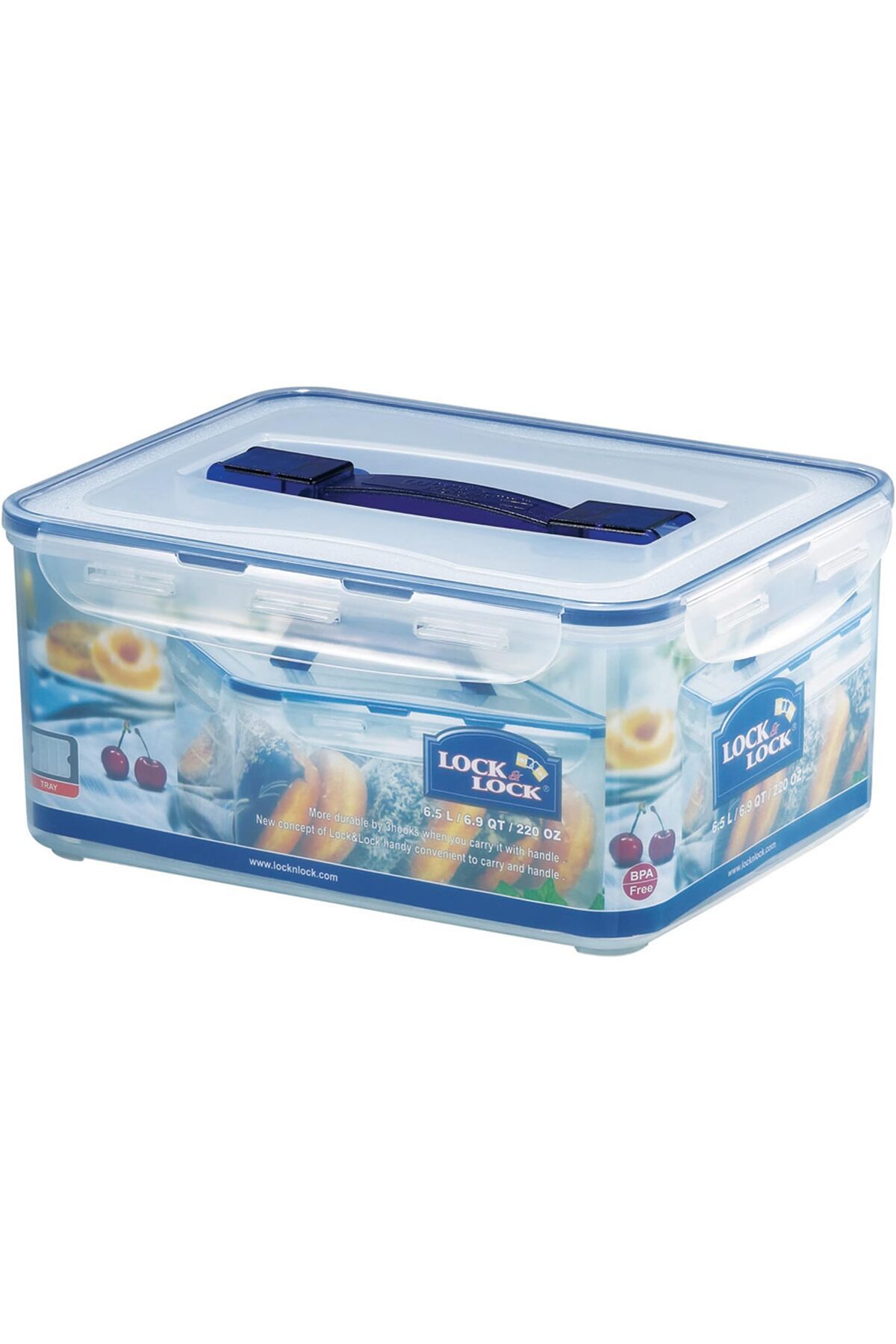 erorex-Classics Rectangular Container With Handle And Tray, 6.5 Litres, Transparent 1