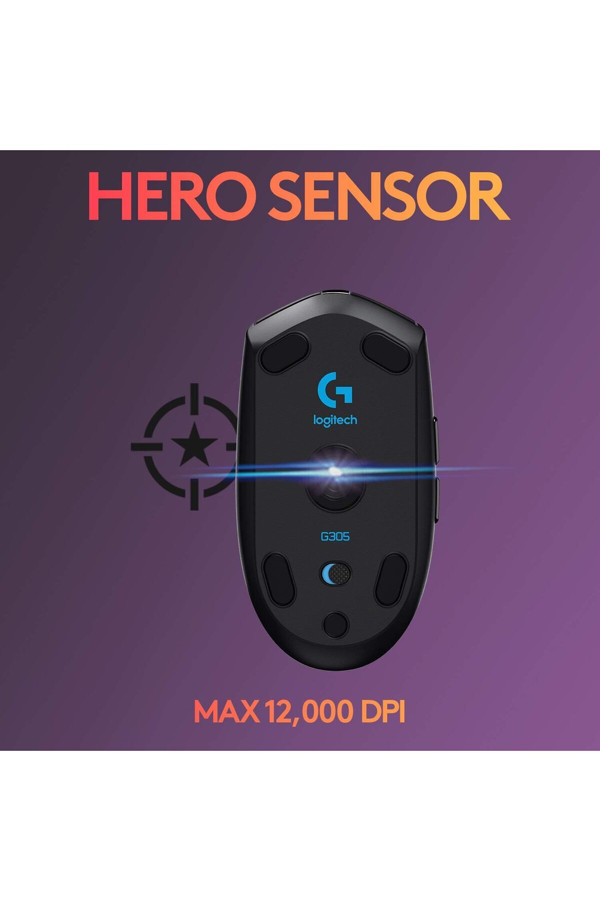 erorex-304 Lightspeed Wireless Gaming Mouse Hero Sensor 12 000 Dpi Lightweight 6 Programmable Buttons 250H 2