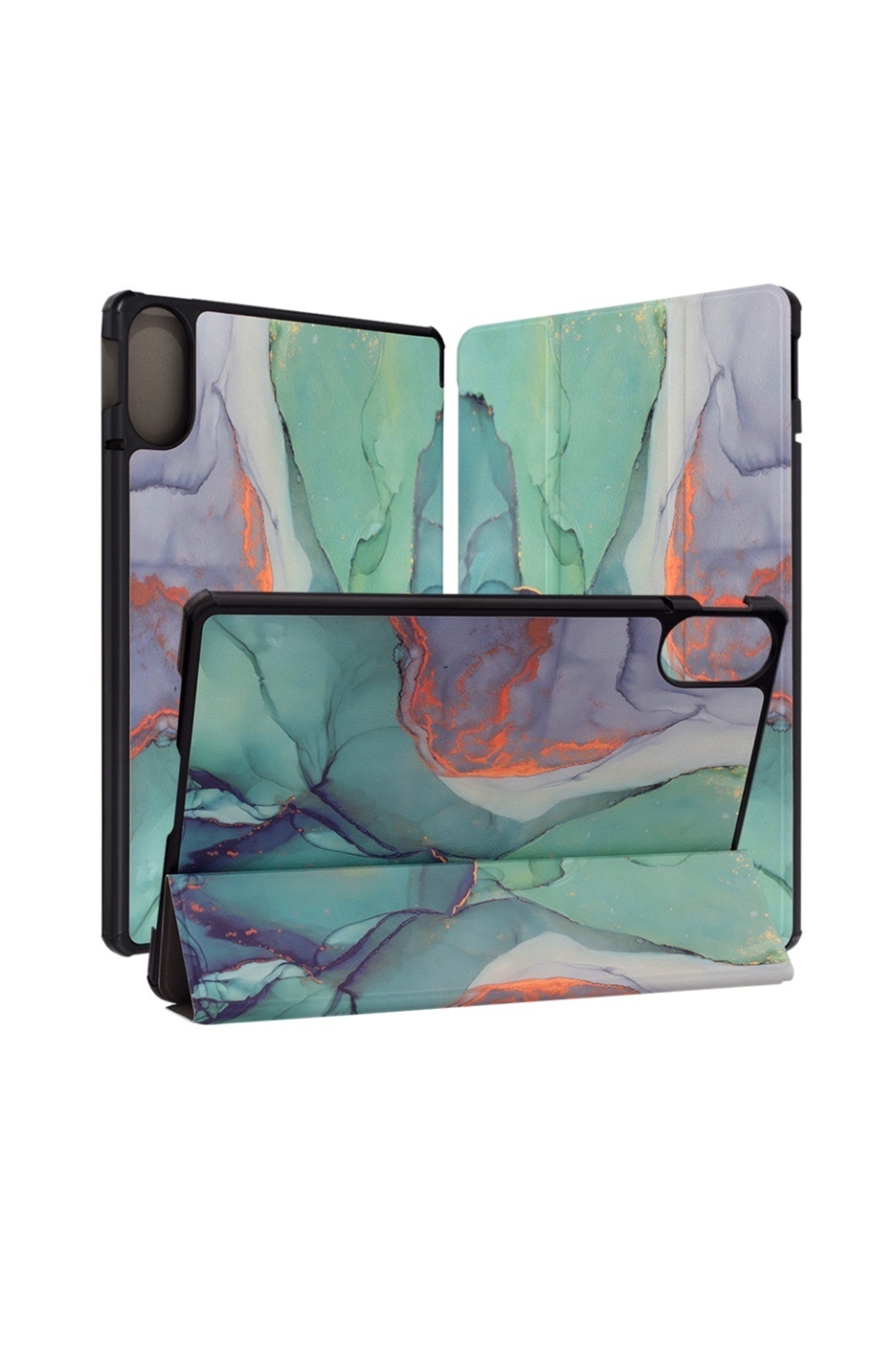 SKYDDAR INNOVATION-Tablet case for Xiaomi Redmi Pad 2, with Multi-Angle support, FoldPro, Green time, set sticker 5