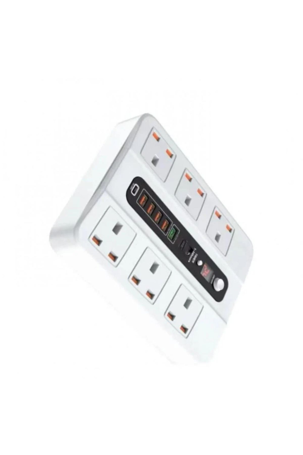 NOxON-3m Power Strip with 4 USB Ports and 1 USB-C PD-18W Port plus 6 AC Sockets with Smart Timer Feature 2