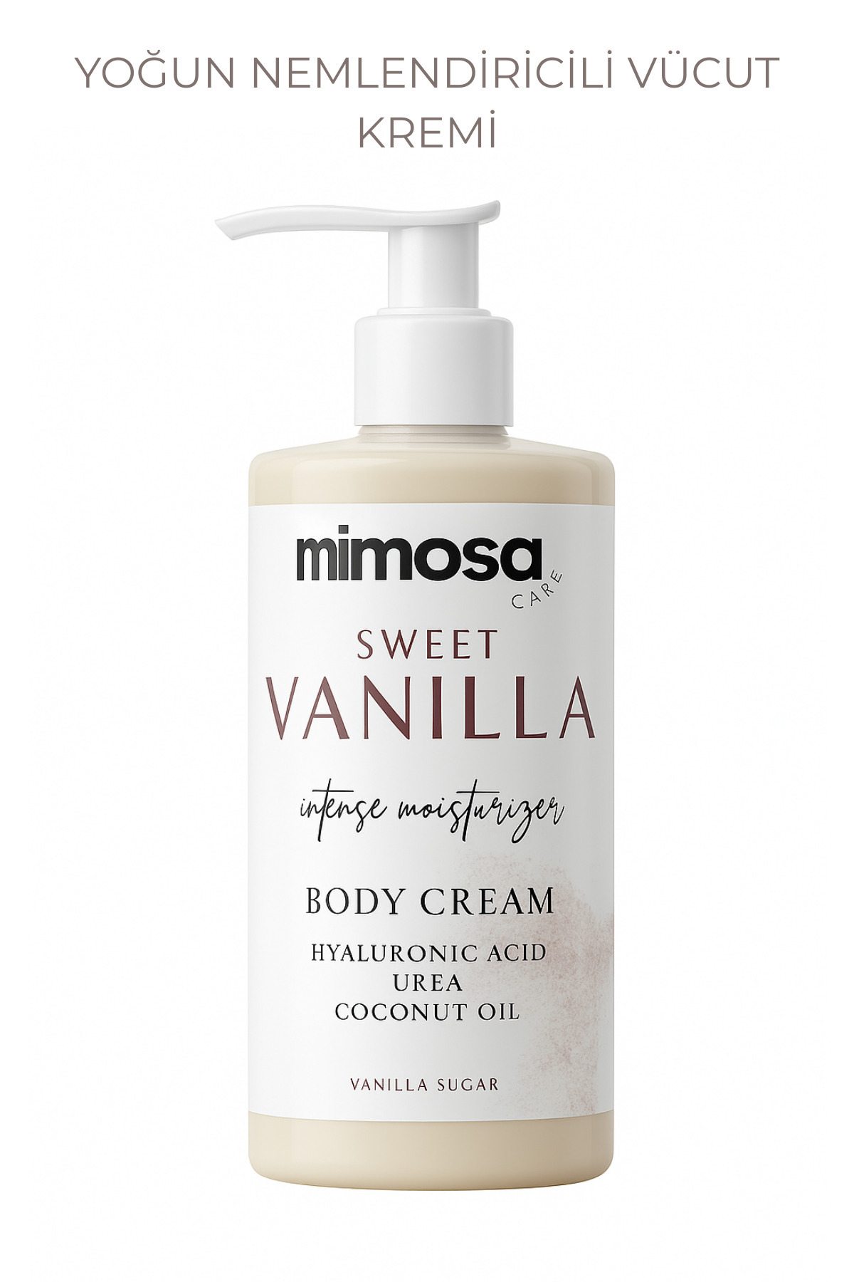The Mimosa Care Vanilya Aromalı Yoğun Nemlendirici Vücut Kremi-Üre,Hindistan Cevizi Yağı,Hyalüronik Asit