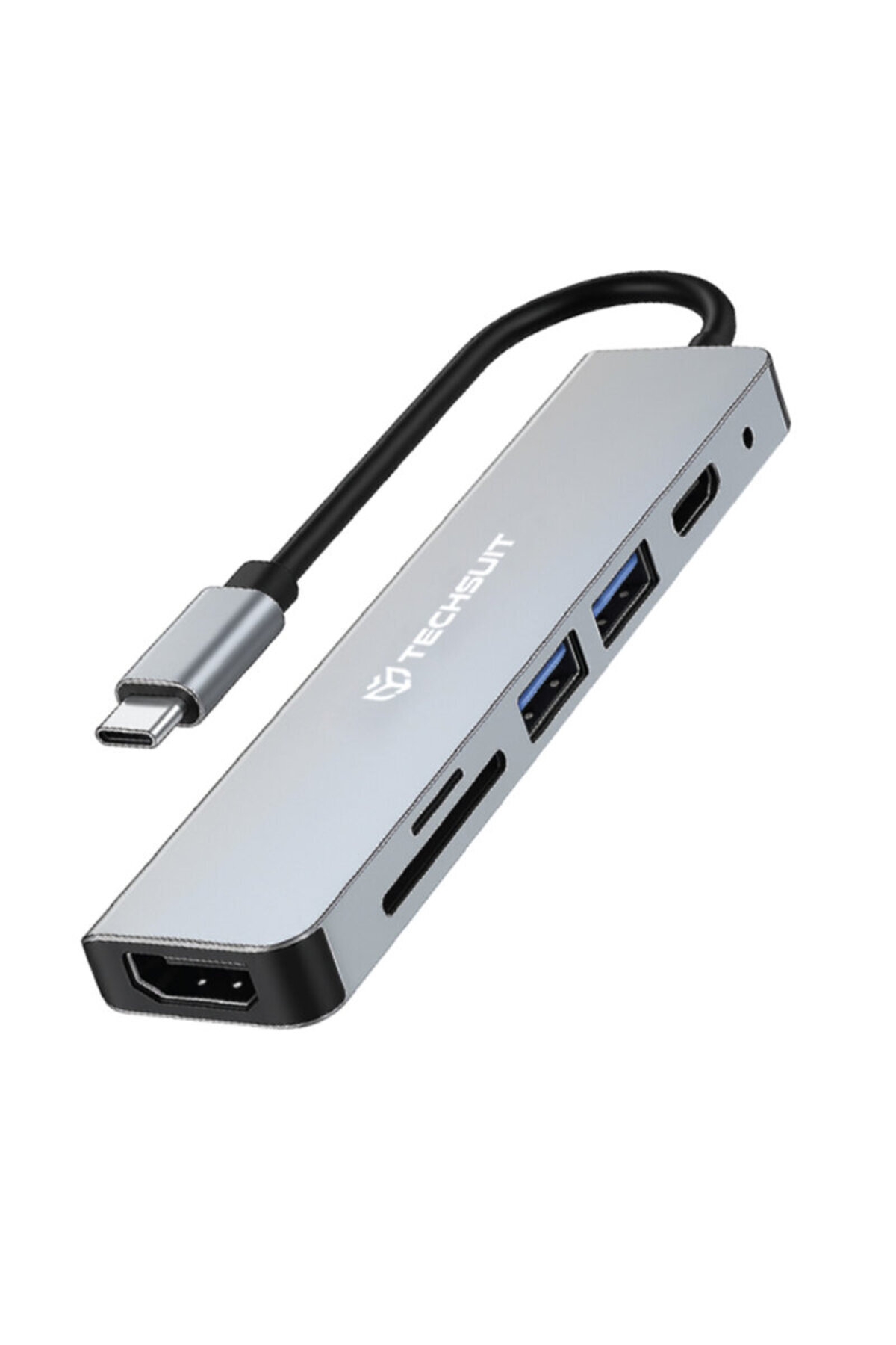 Techsuit-Hub Tip-C la 2 x USB, Tip-C, HDMI 4K, TF/SD, PD87W H5 1